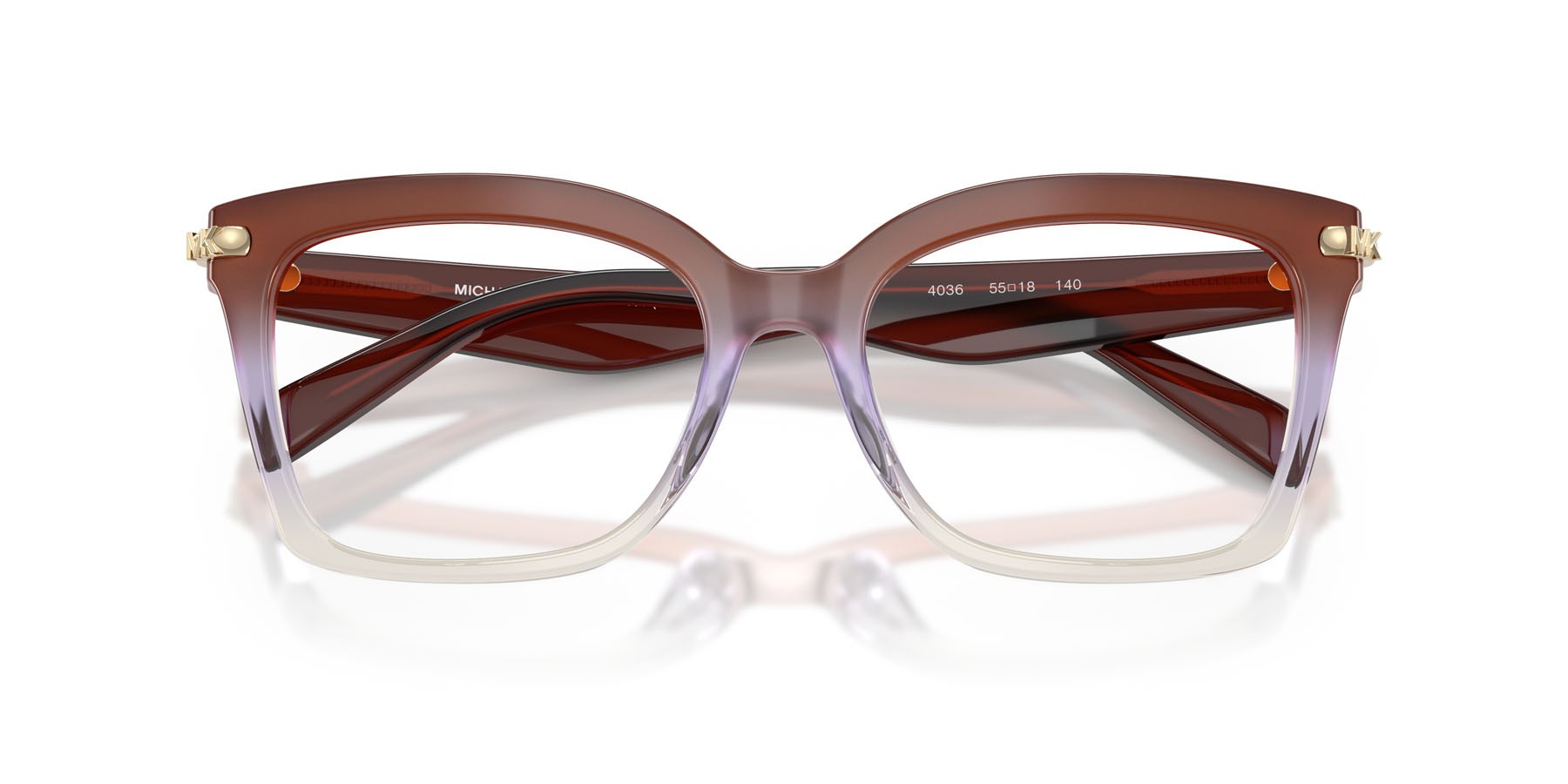 Occhiali da vista Michael Kors Greenville MK 4166U (4036) colore vinaccia sfumato forma quadrato lenti lente demo