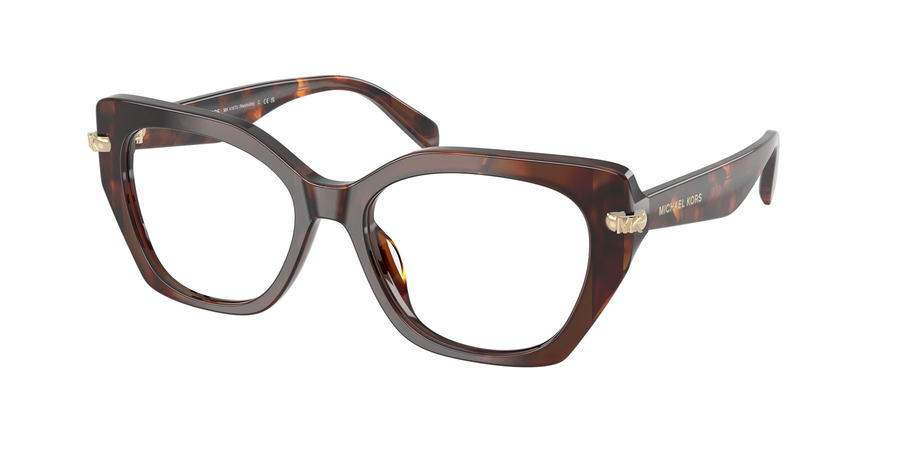 Occhiali da vista Michael Kors Nashville MK 4167U (4031) colore luggage tortoise forma irregolare lenti lente demo