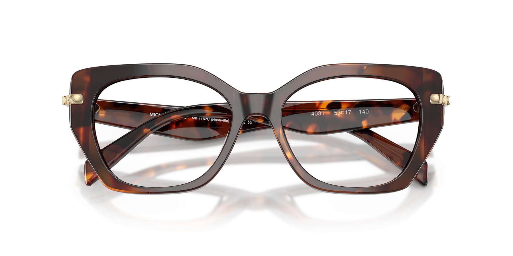 Occhiali da vista Michael Kors Nashville MK 4167U (4031) colore luggage tortoise forma irregolare lenti lente demo