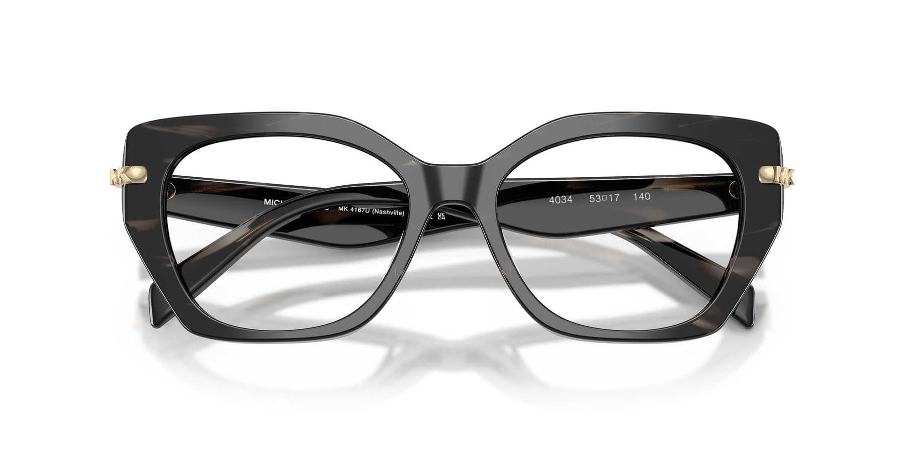 Occhiali da vista Michael Kors Nashville MK 4167U (4034) colore corno nero forma irregolare lenti lente demo
