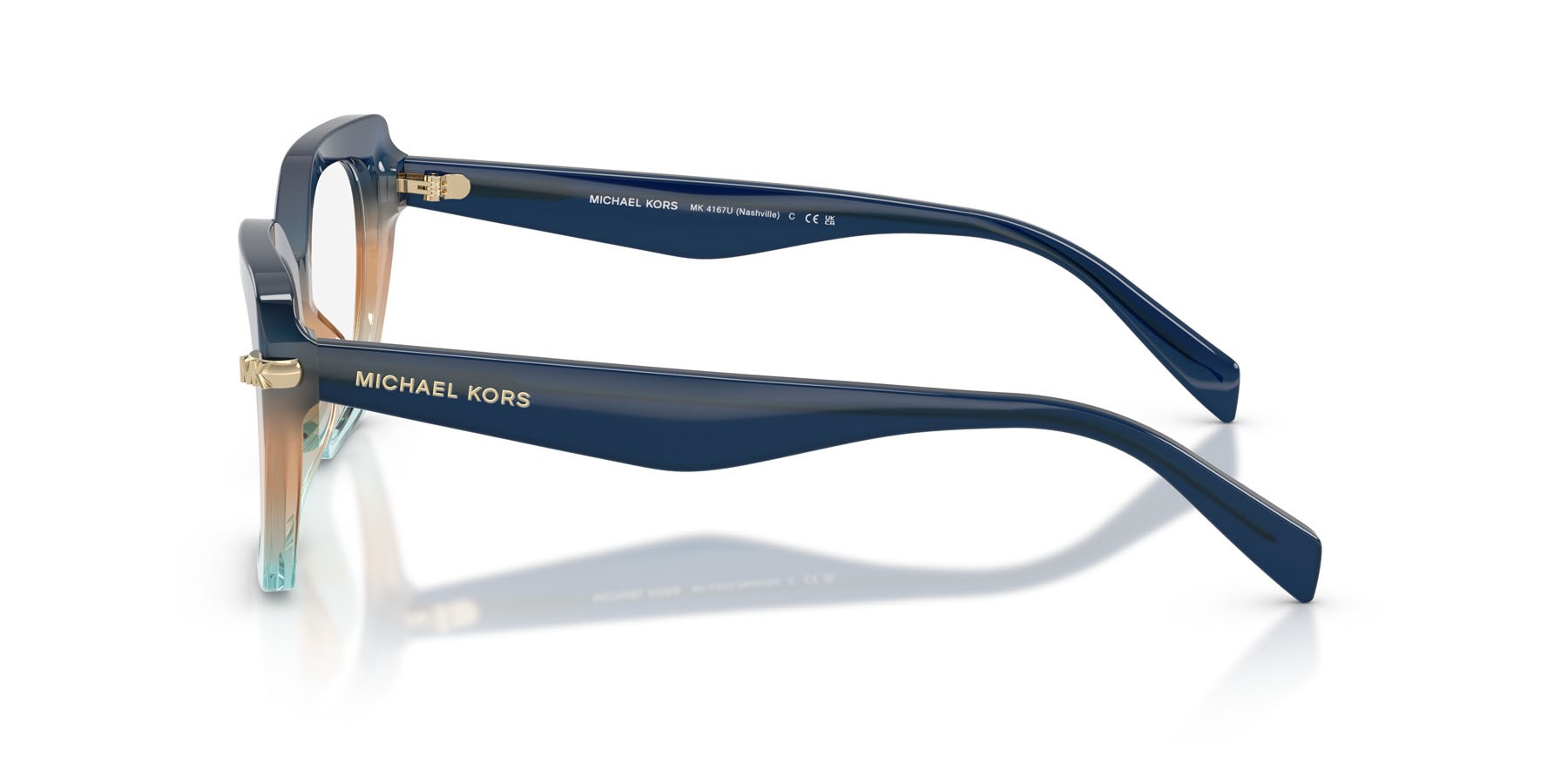 Occhiali da vista Michael Kors Nashville MK 4167U (4037) colore blu navy sfumato forma irregolare lenti lente demo