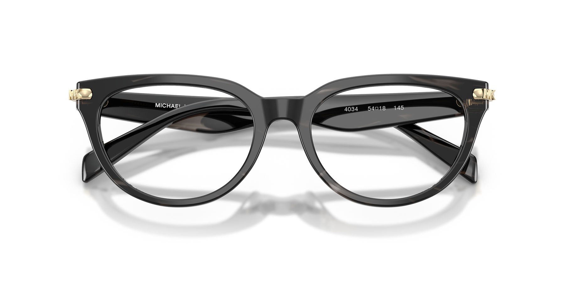Occhiali da vista Michael Kors Casper MK 4168D (4034) colore corno nero forma cat eye lenti lente demo
