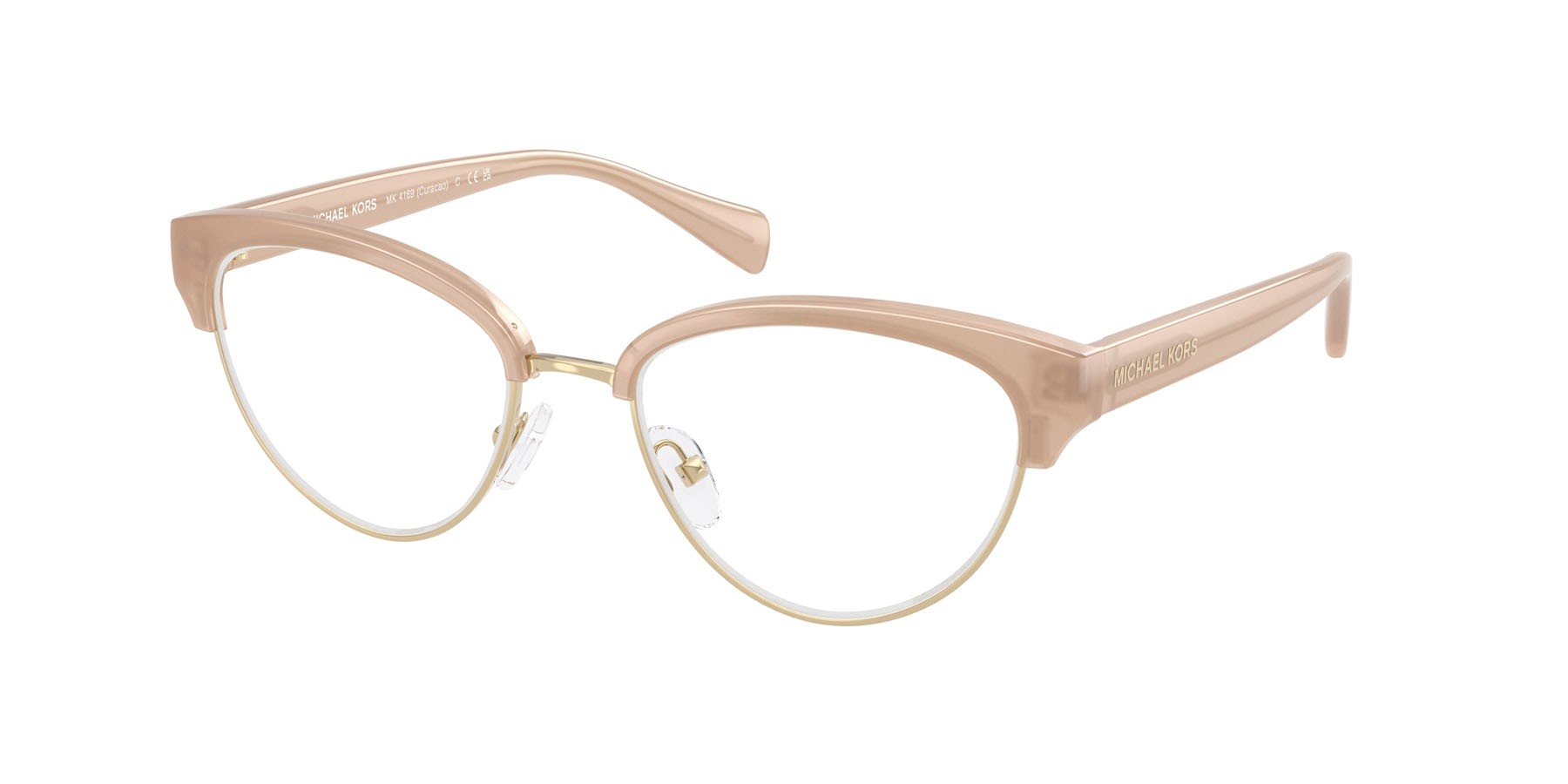 Occhiali da vista Michael Kors Curacao MK 4169 (4038) colore dark tan forma cat eye lenti lente demo