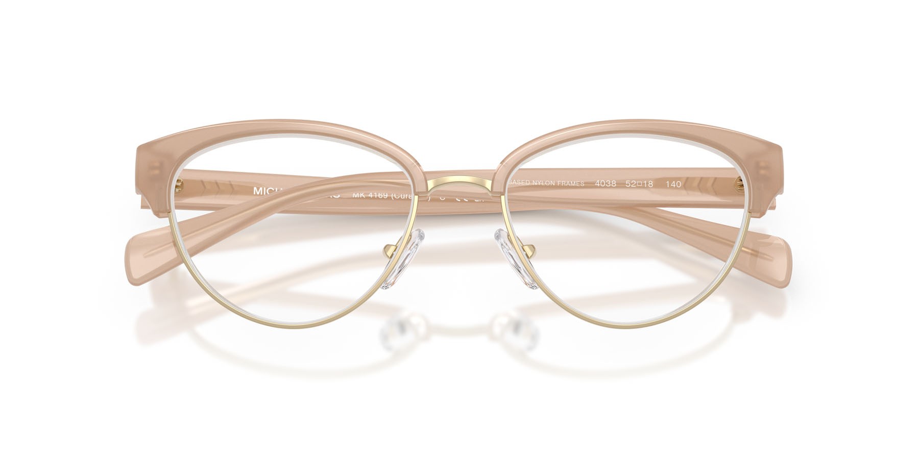 Occhiali da vista Michael Kors Curacao MK 4169 (4038) colore dark tan forma cat eye lenti lente demo