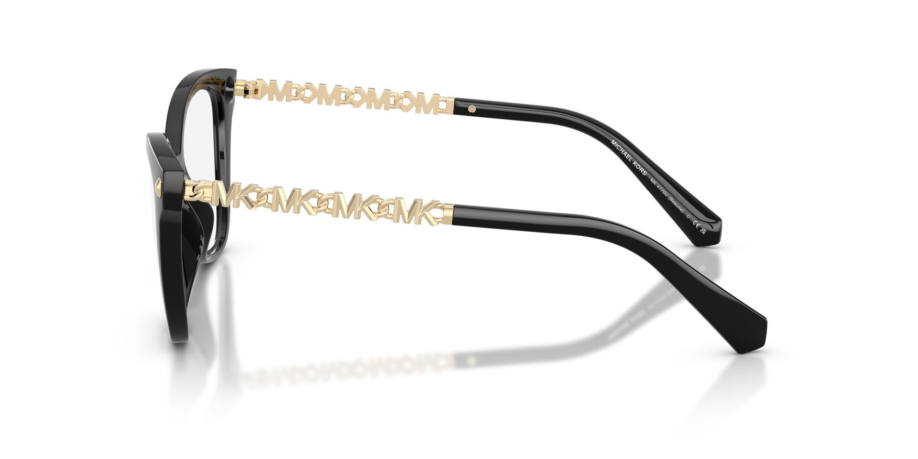 Occhiali da vista Michael Kors Beaune MK 4170U (3005) colore nero forma farfalla lenti lente demo
