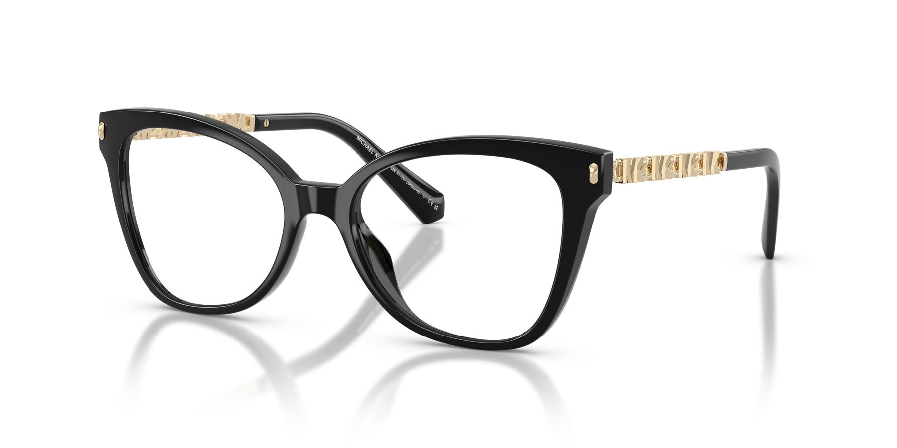 Occhiali da vista Michael Kors Beaune MK 4170U (3005) colore nero forma farfalla lenti lente demo