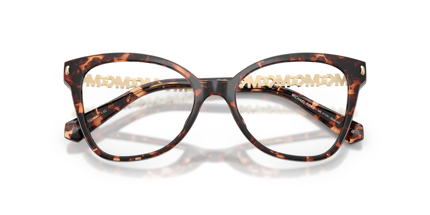 Occhiali da vista Michael Kors Beaune MK 4170U (3006) colore tartarugato scuro forma farfalla lenti lente demo