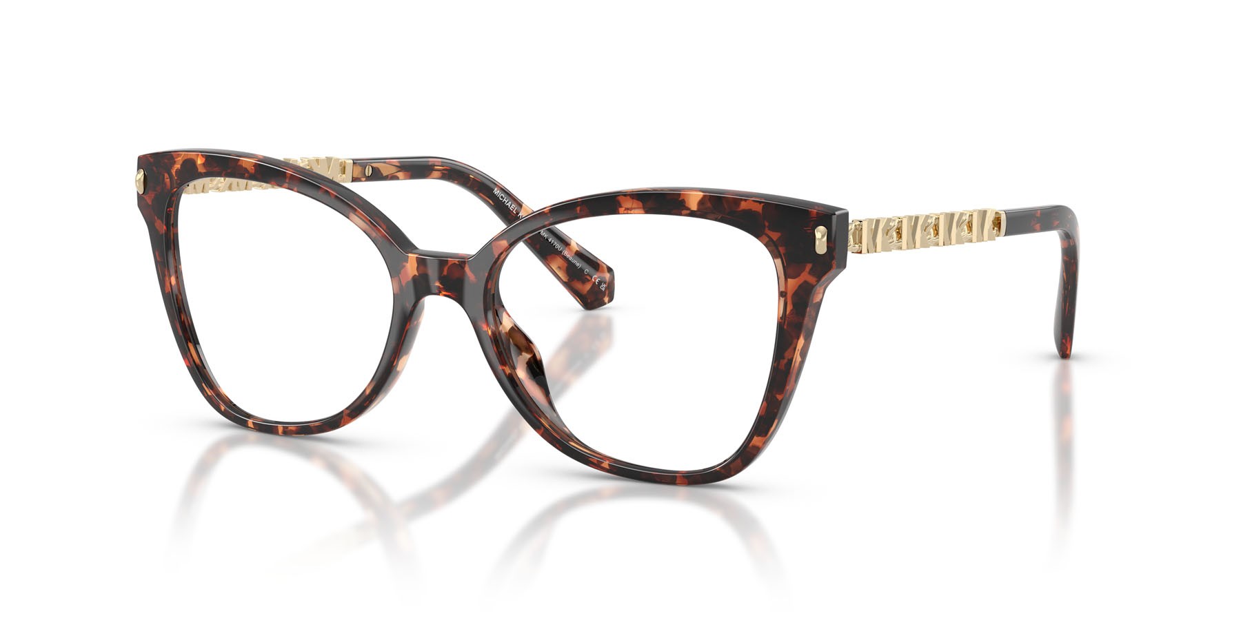 Occhiali da vista Michael Kors Beaune MK 4170U (3006) colore tartarugato scuro forma farfalla lenti lente demo