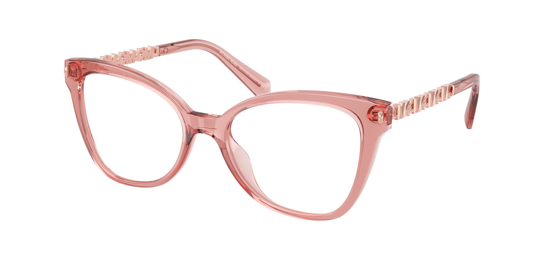 Occhiali da vista Michael Kors Beaune MK 4170U (3101) colore rosa trasparente forma farfalla lenti lente demo