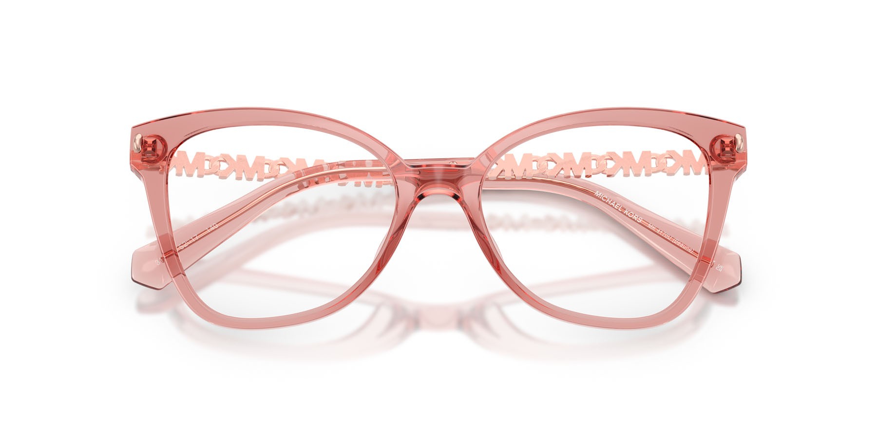 Occhiali da vista Michael Kors Beaune MK 4170U (3101) colore rosa trasparente forma farfalla lenti lente demo