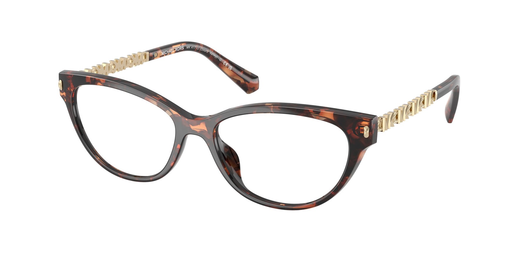 Occhiali da vista Michael Kors Douro Valley MK 4171U (3006) colore tartarugato scuro forma cat eye lenti lente demo