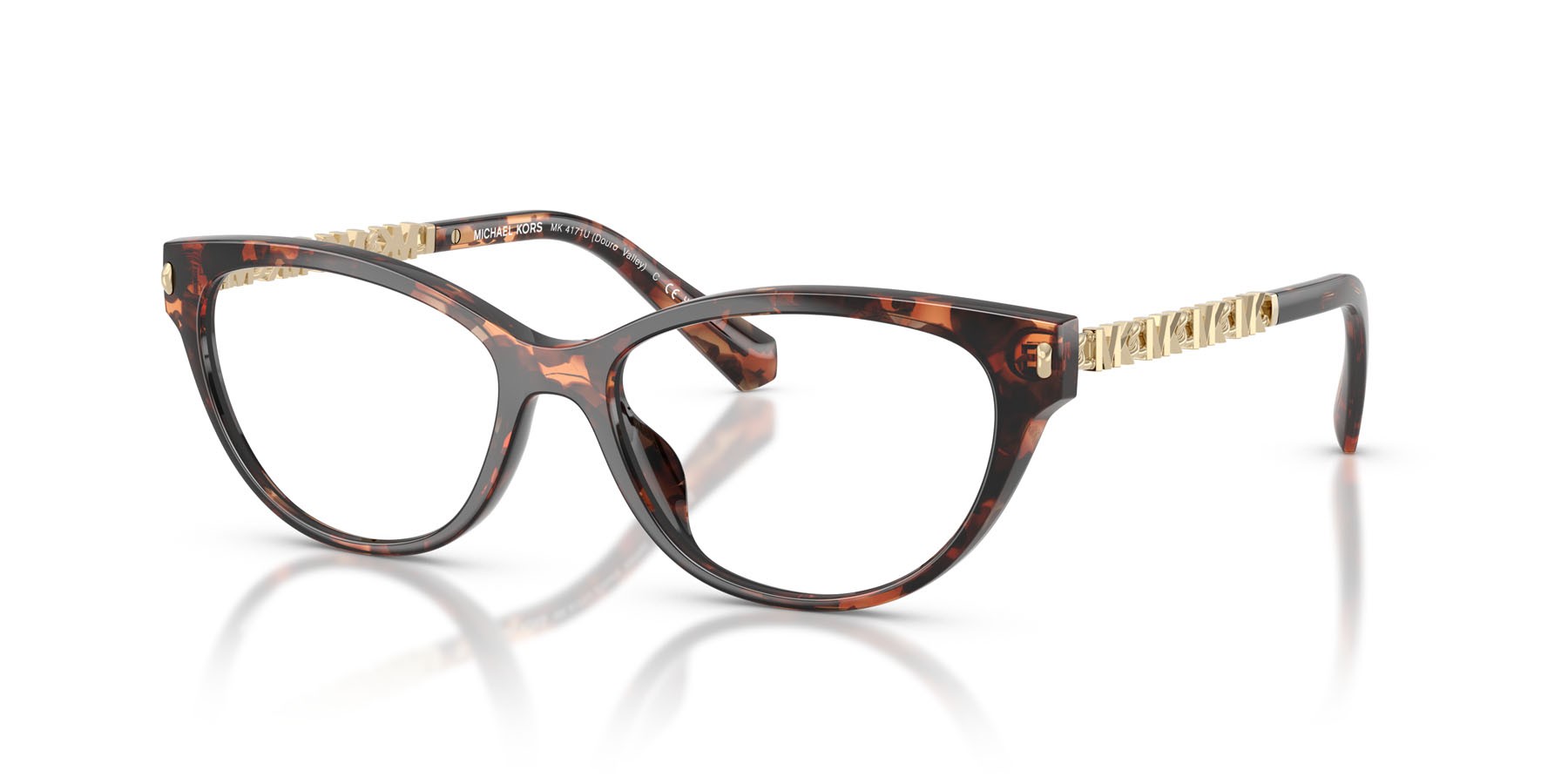 Occhiali da vista Michael Kors Douro Valley MK 4171U (3006) colore tartarugato scuro forma cat eye lenti lente demo