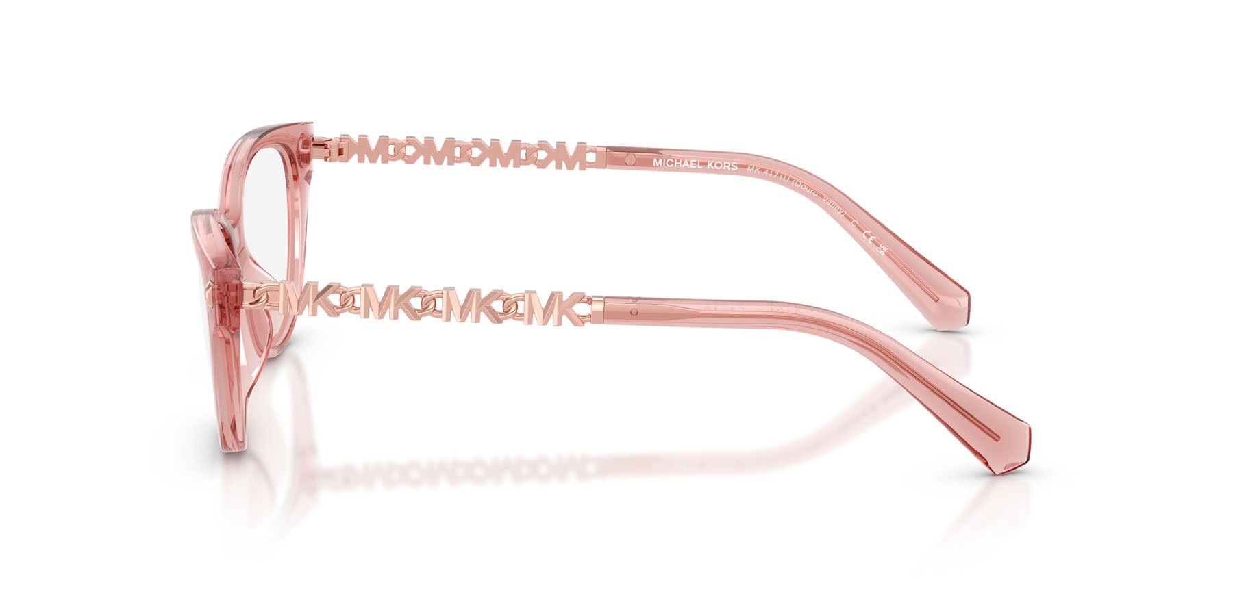 Occhiali da vista Michael Kors Douro Valley MK 4171U (3101) colore rosa trasparente forma cat eye lenti lente demo