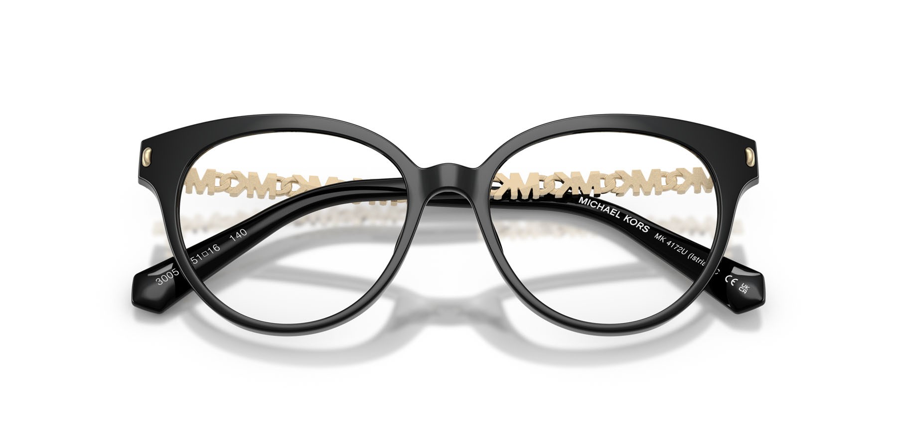 Occhiali da vista Michael Kors Istria MK 4172U (3005) colore nero forma rotondo lenti lente demo