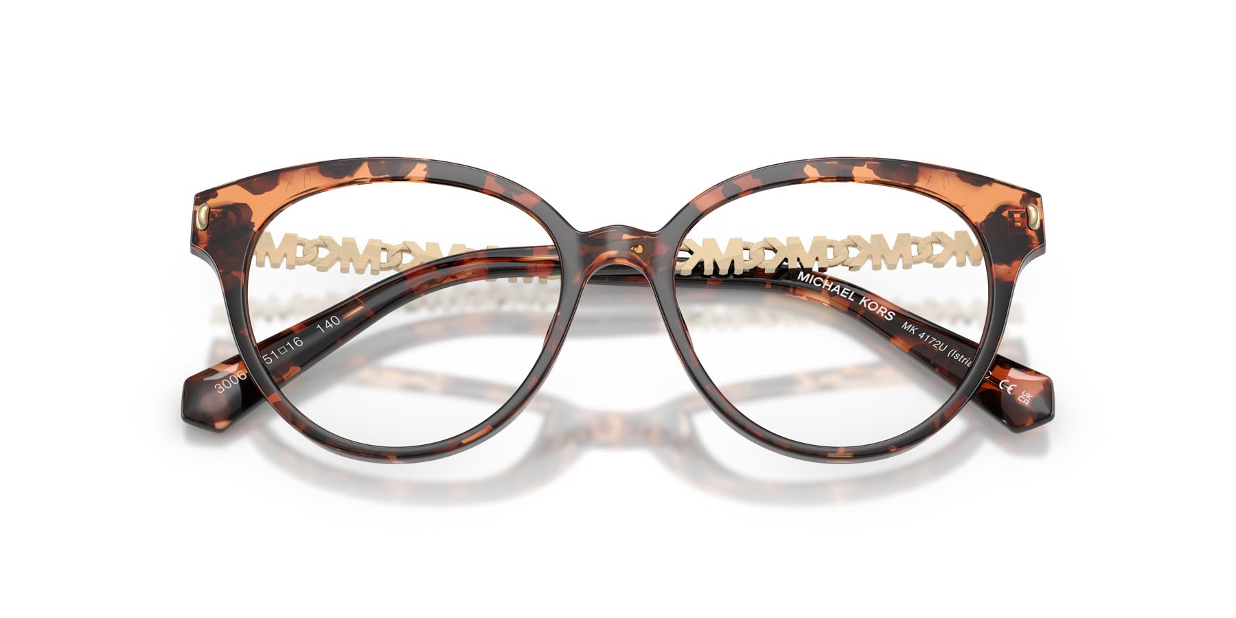 Occhiali da vista Michael Kors Istria MK 4172U (3006) colore tartarugato scuro forma rotondo lenti lente demo