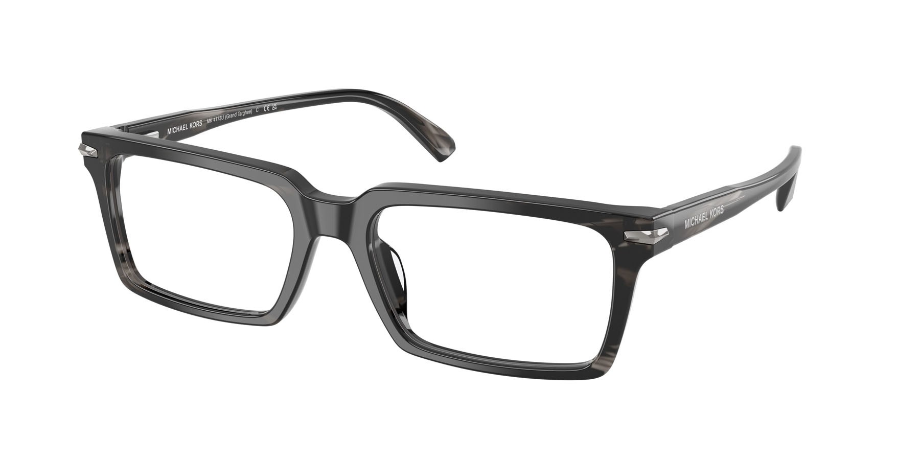 Occhiali da vista Michael Kors Grand Targhee MK 4173U (4034) colore corno nero forma rettangolare lenti lente demo