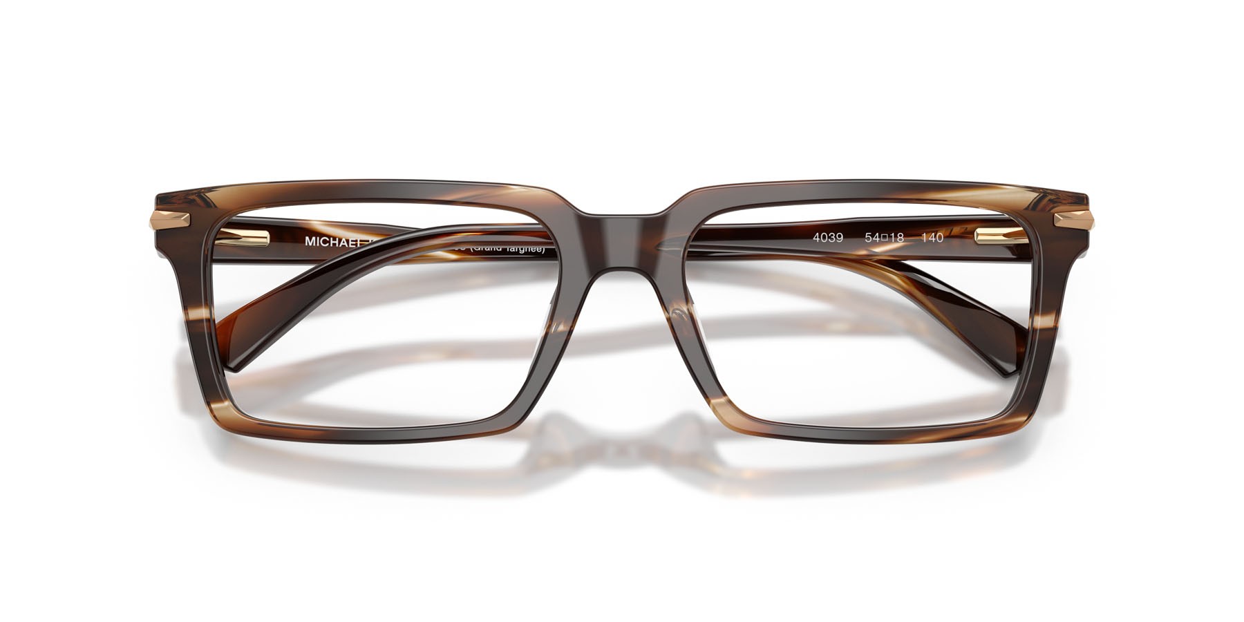 Occhiali da vista Michael Kors Grand Targhee MK 4173U (4039) colore marrone effetto corno forma rettangolare lenti lente demo