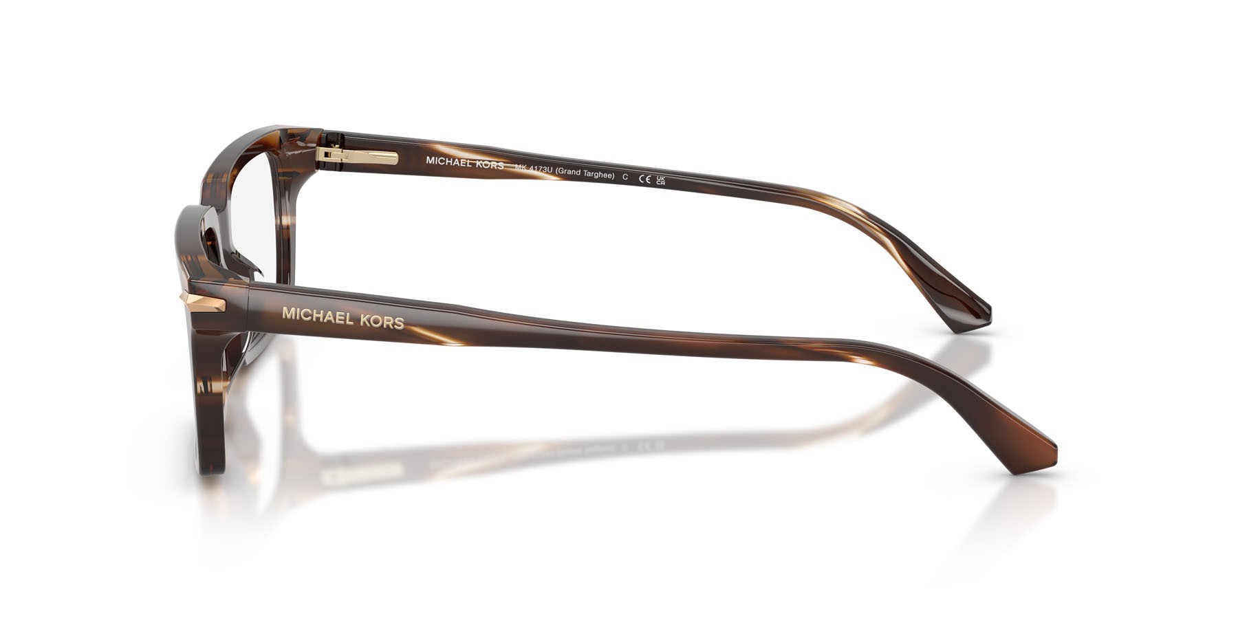 Occhiali da vista Michael Kors Grand Targhee MK 4173U (4039) colore marrone effetto corno forma rettangolare lenti lente demo