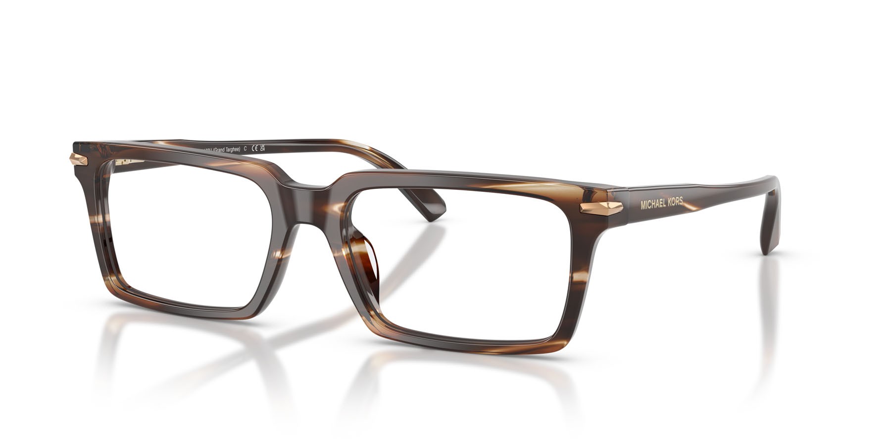 Occhiali da vista Michael Kors Grand Targhee MK 4173U (4039) colore marrone effetto corno forma rettangolare lenti lente demo