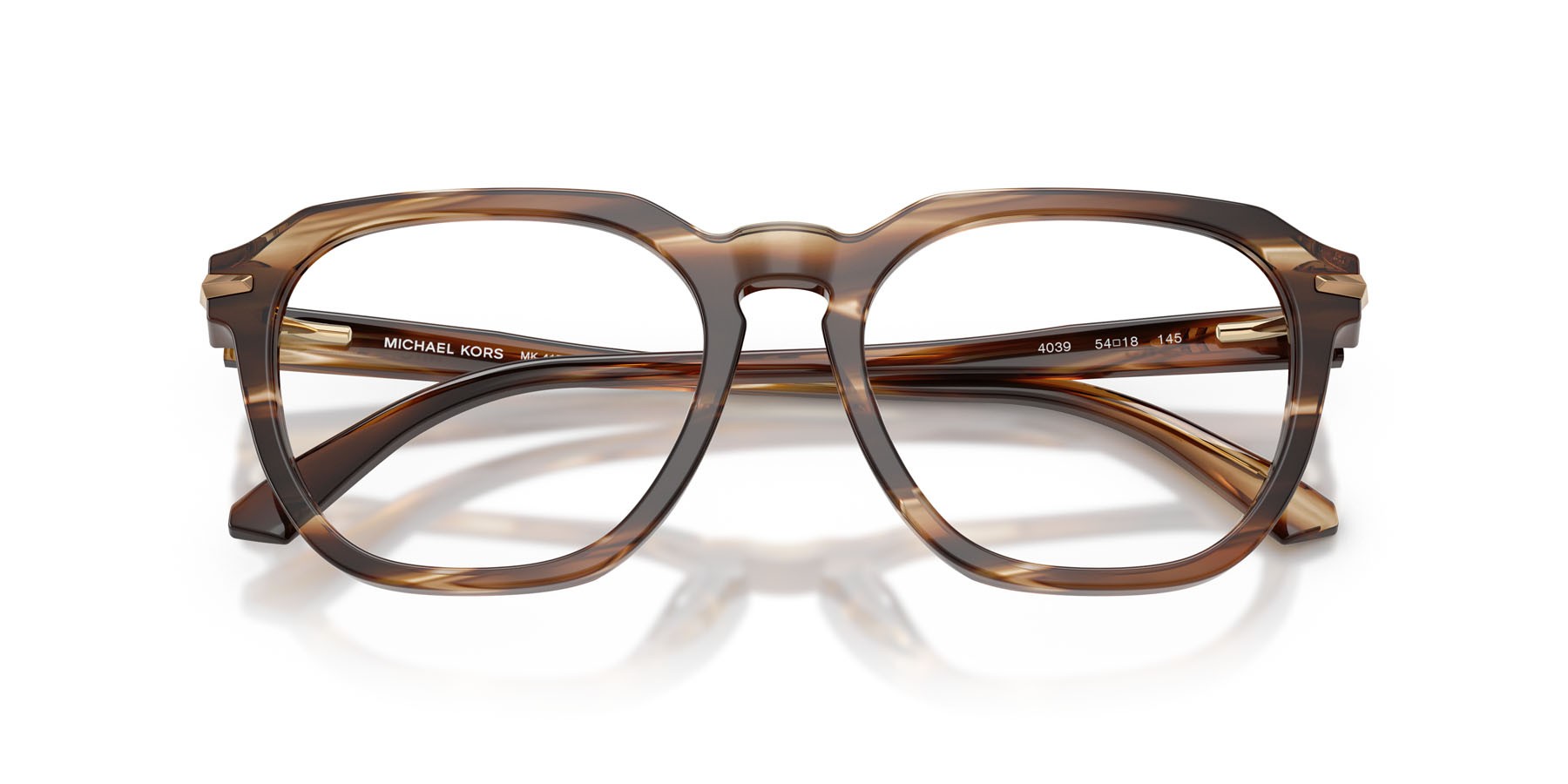 Occhiali da vista Michael Kors Wolf Creek MK 4174U (4039) colore marrone effetto corno forma quadrato lenti lente demo