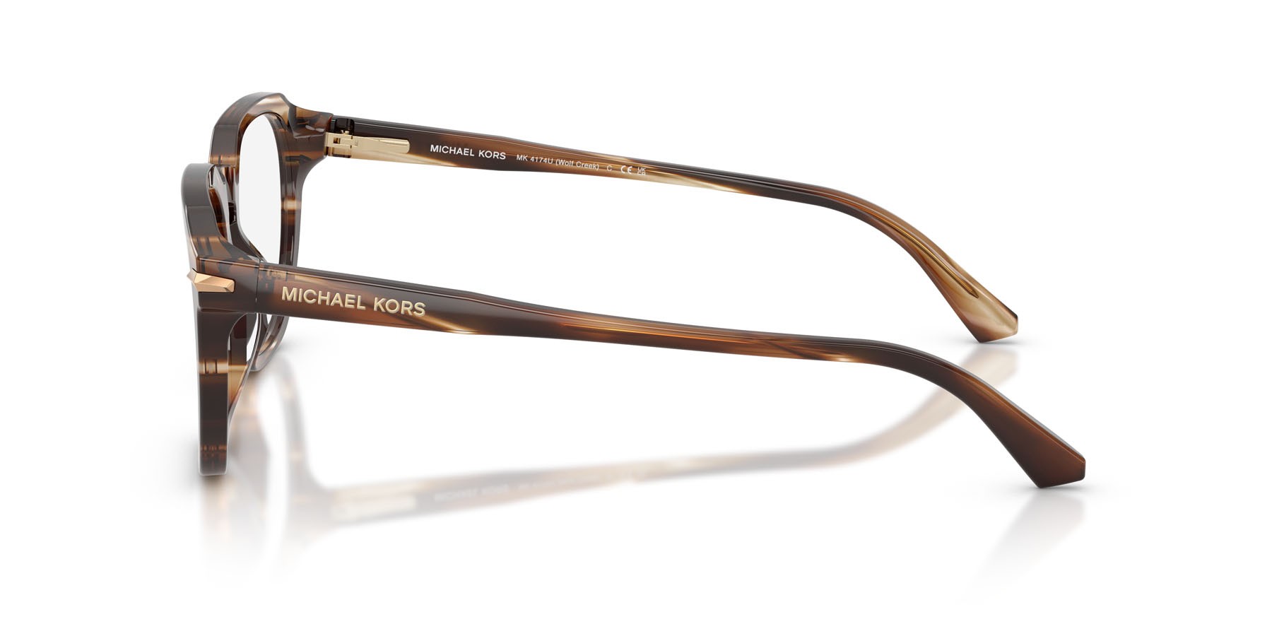 Occhiali da vista Michael Kors Wolf Creek MK 4174U (4039) colore marrone effetto corno forma quadrato lenti lente demo