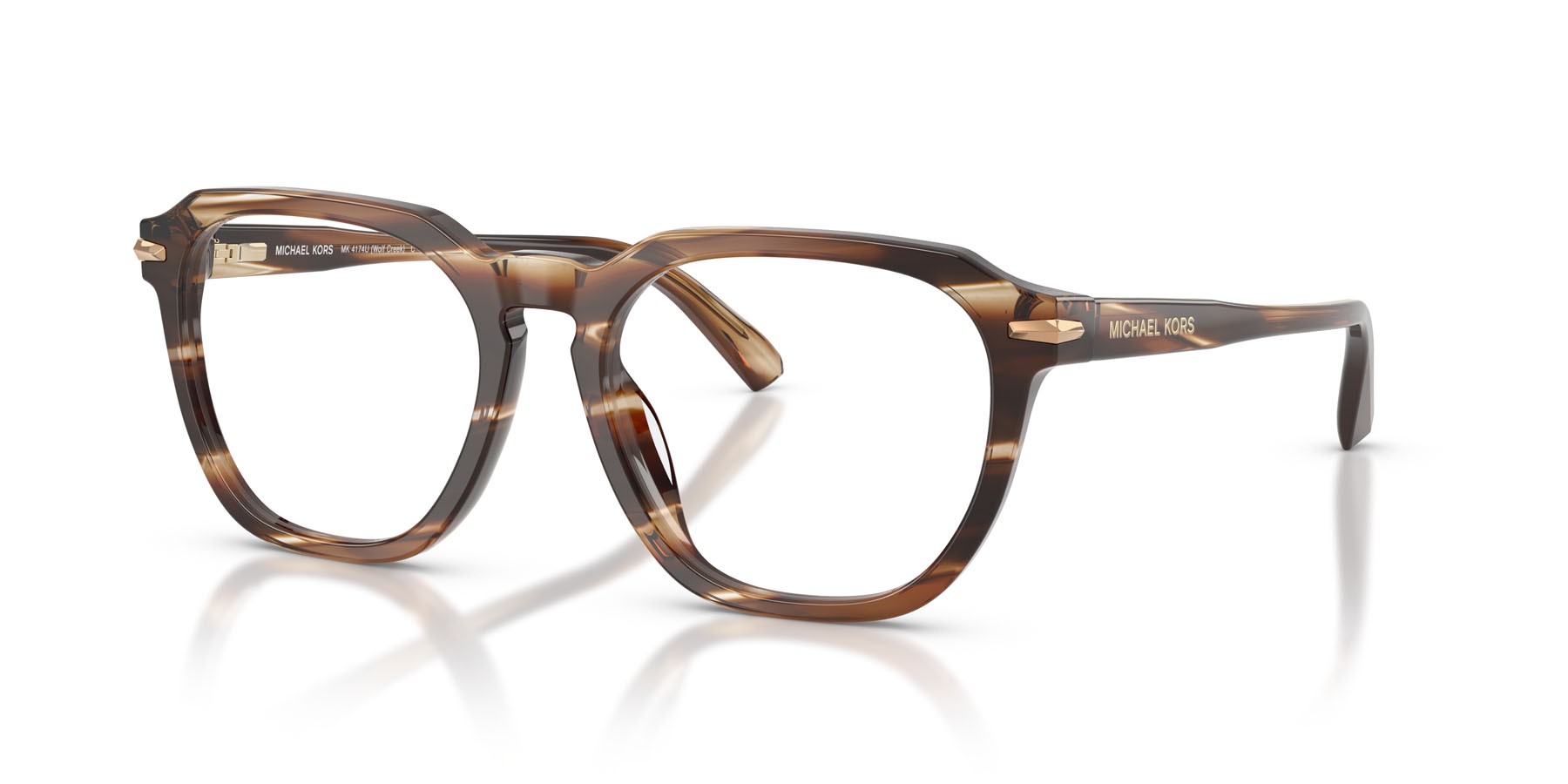 Occhiali da vista Michael Kors Wolf Creek MK 4174U (4039) colore marrone effetto corno forma quadrato lenti lente demo