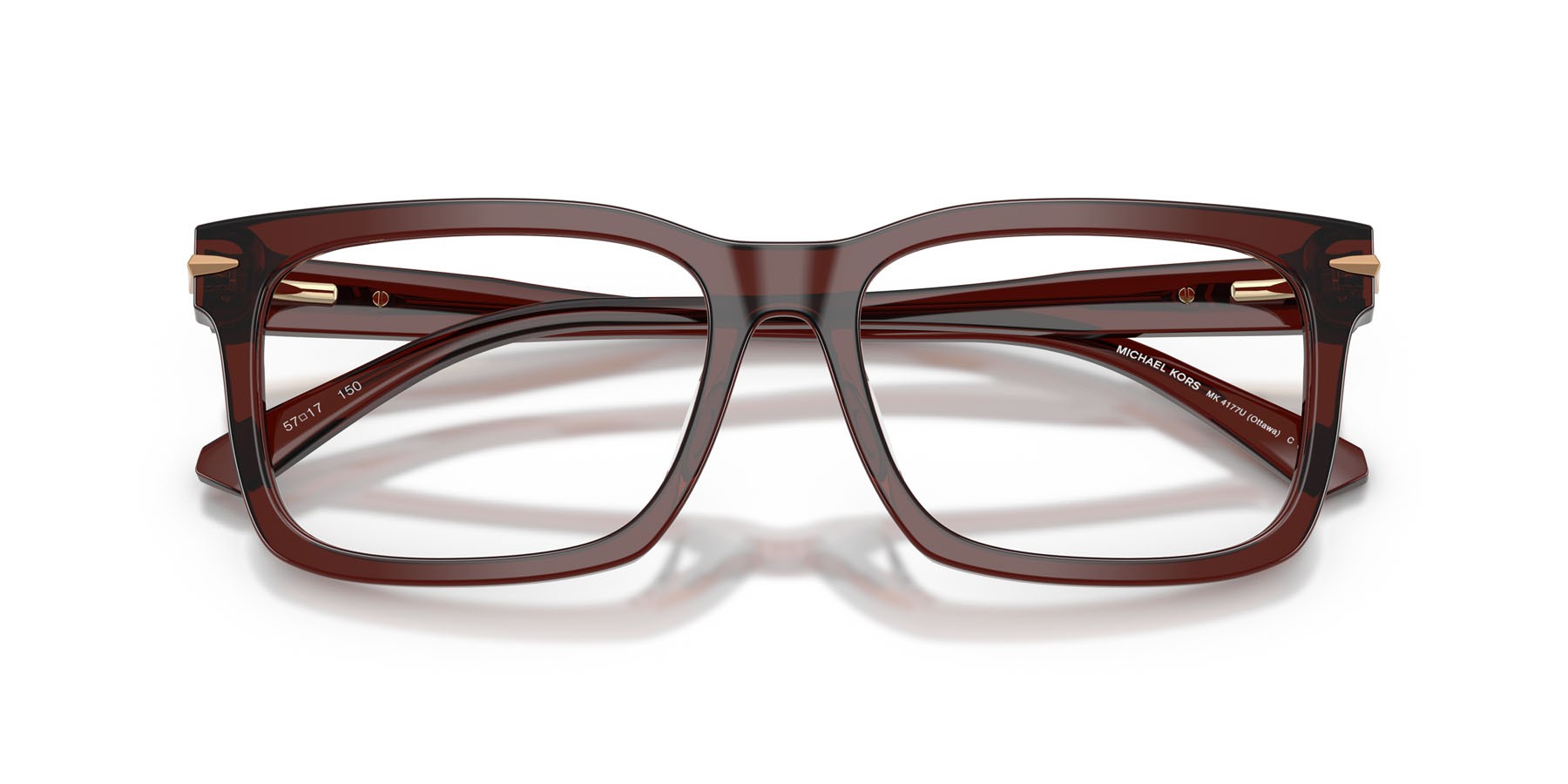 Occhiali da vista Michael Kors Ottawa MK 4177U (3401) colore marrone trasparente forma rettangolare lenti lente demo