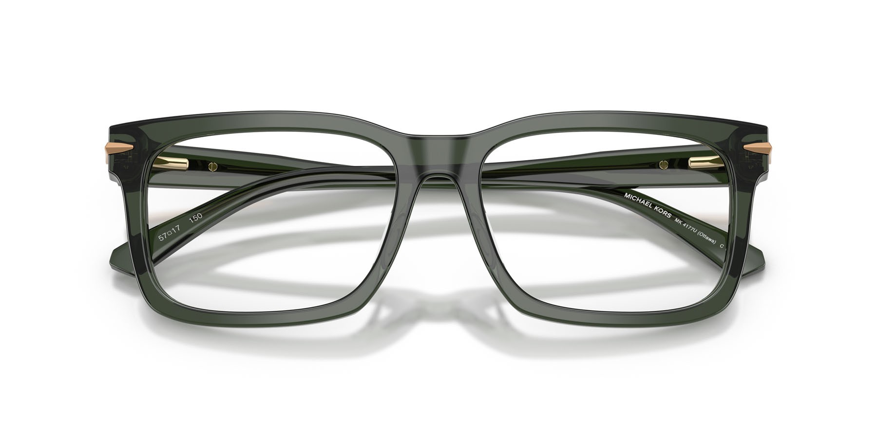 Occhiali da vista Michael Kors Ottawa MK 4177U (3961) colore verde trasparente forma rettangolare lenti lente demo