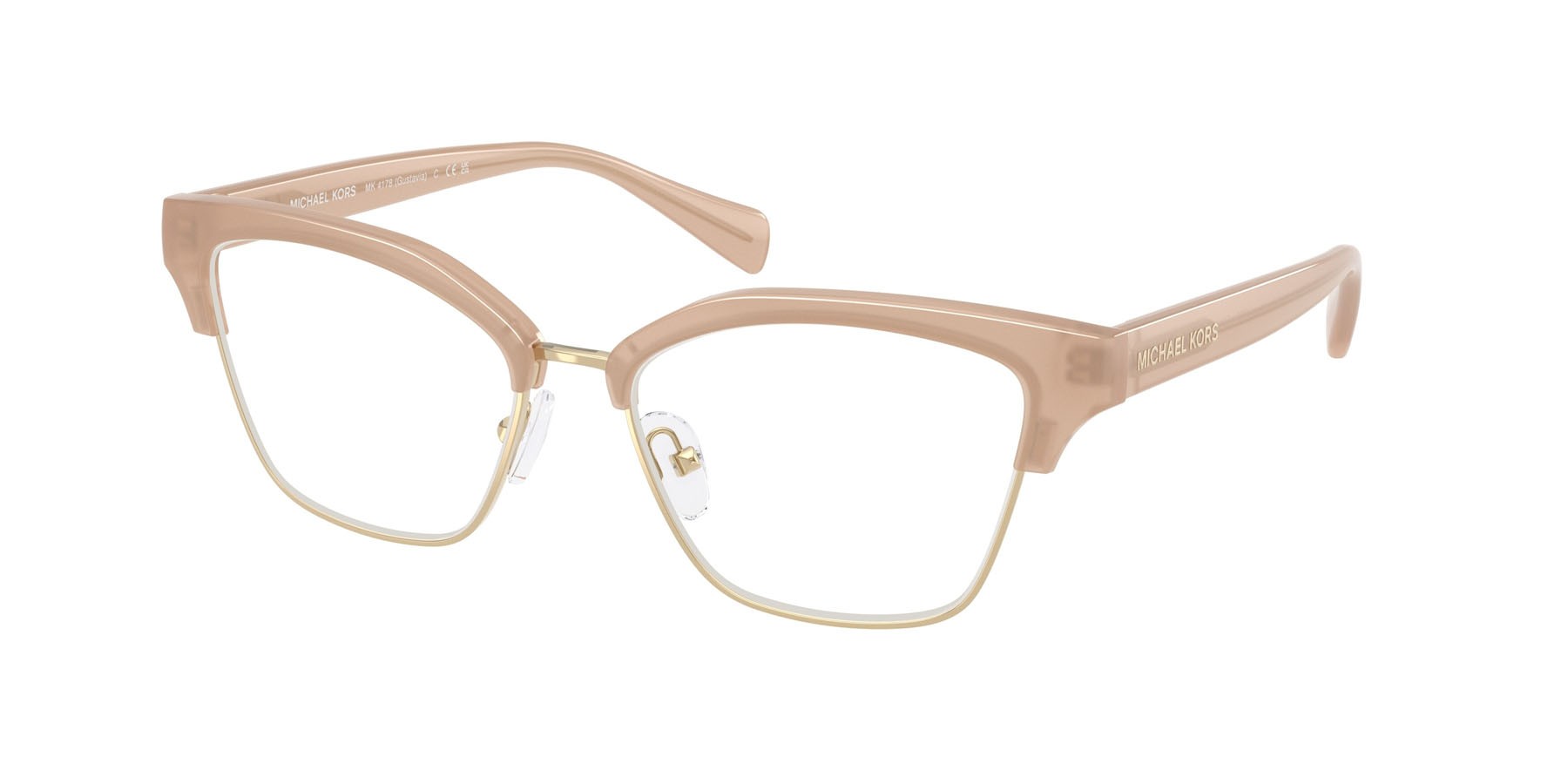 Occhiali da vista Michael Kors Gustavia MK 4178 (4038) colore dark tan forma quadrato lenti lente demo