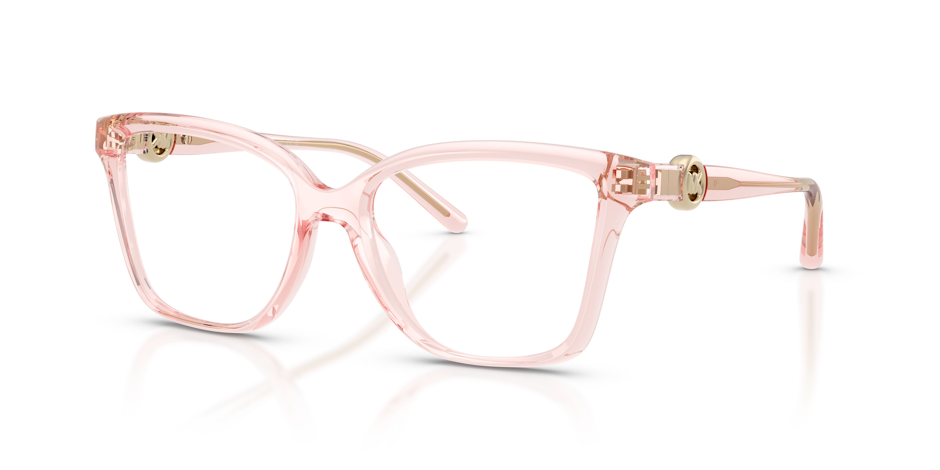 Occhiali da vista Michael Kors Kobe MK 4180U (3901) colore rosa chiaro trasparente forma quadrato lenti lente demo