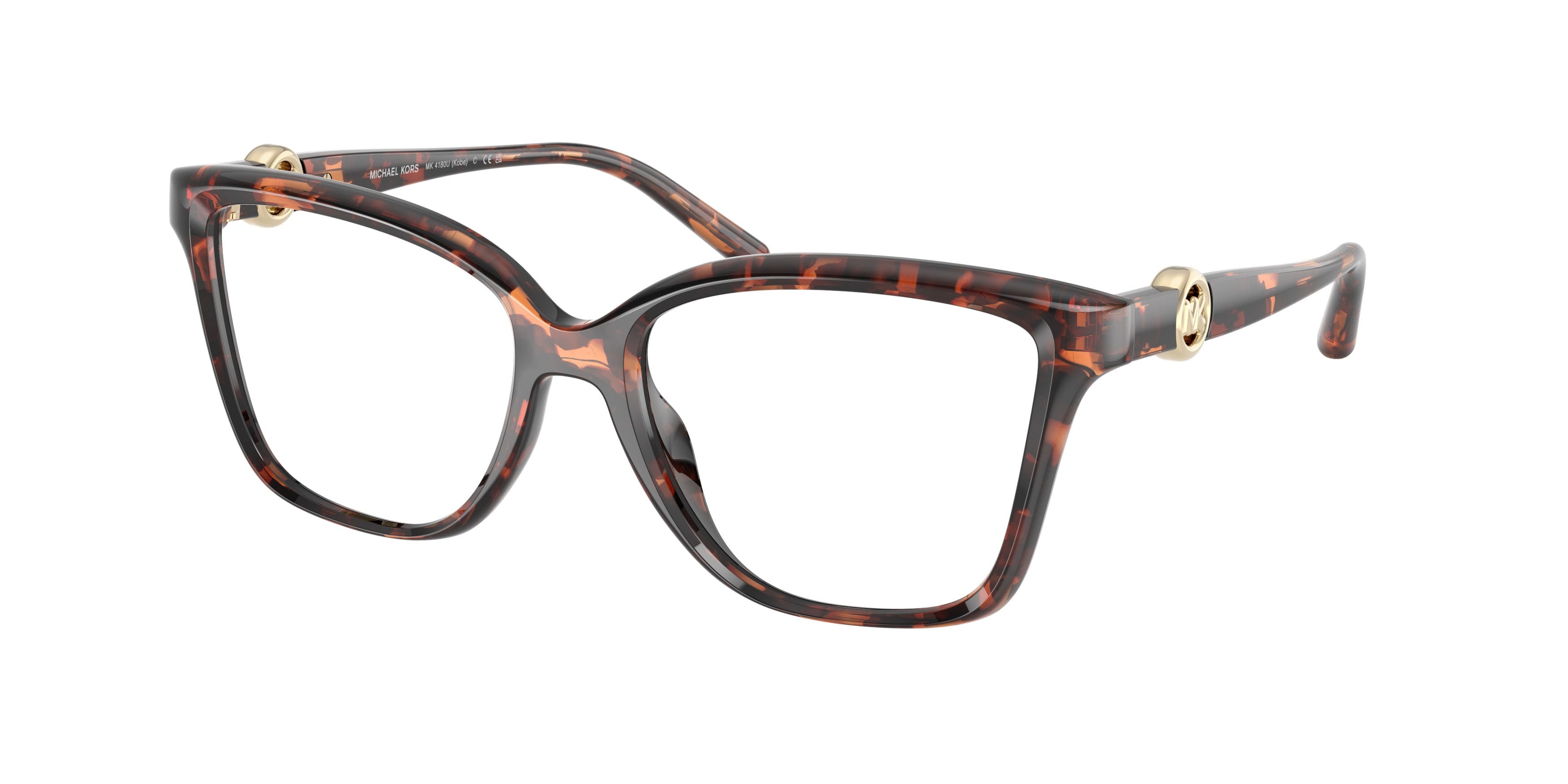 Occhiali da vista Michael Kors Kobe MK 4180U (4031) colore luggage tortoise forma quadrato lenti lente demo