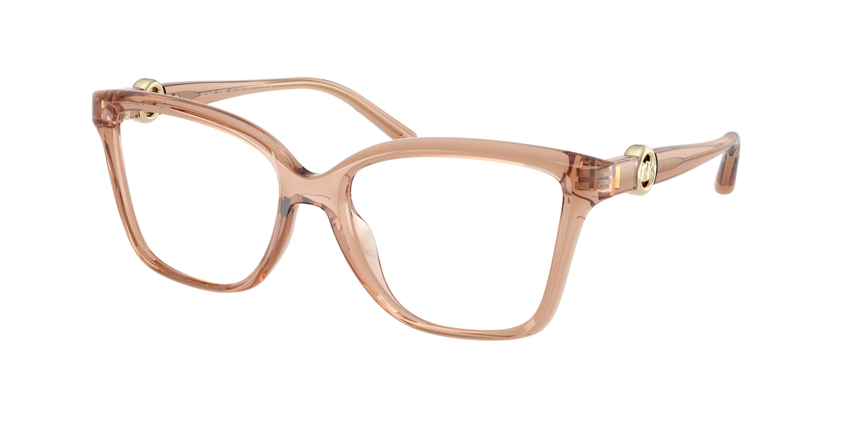 Occhiali da vista Michael Kors Kobe MK 4180U (4051) colore marrone chiaro trasparente forma quadrato lenti lente demo