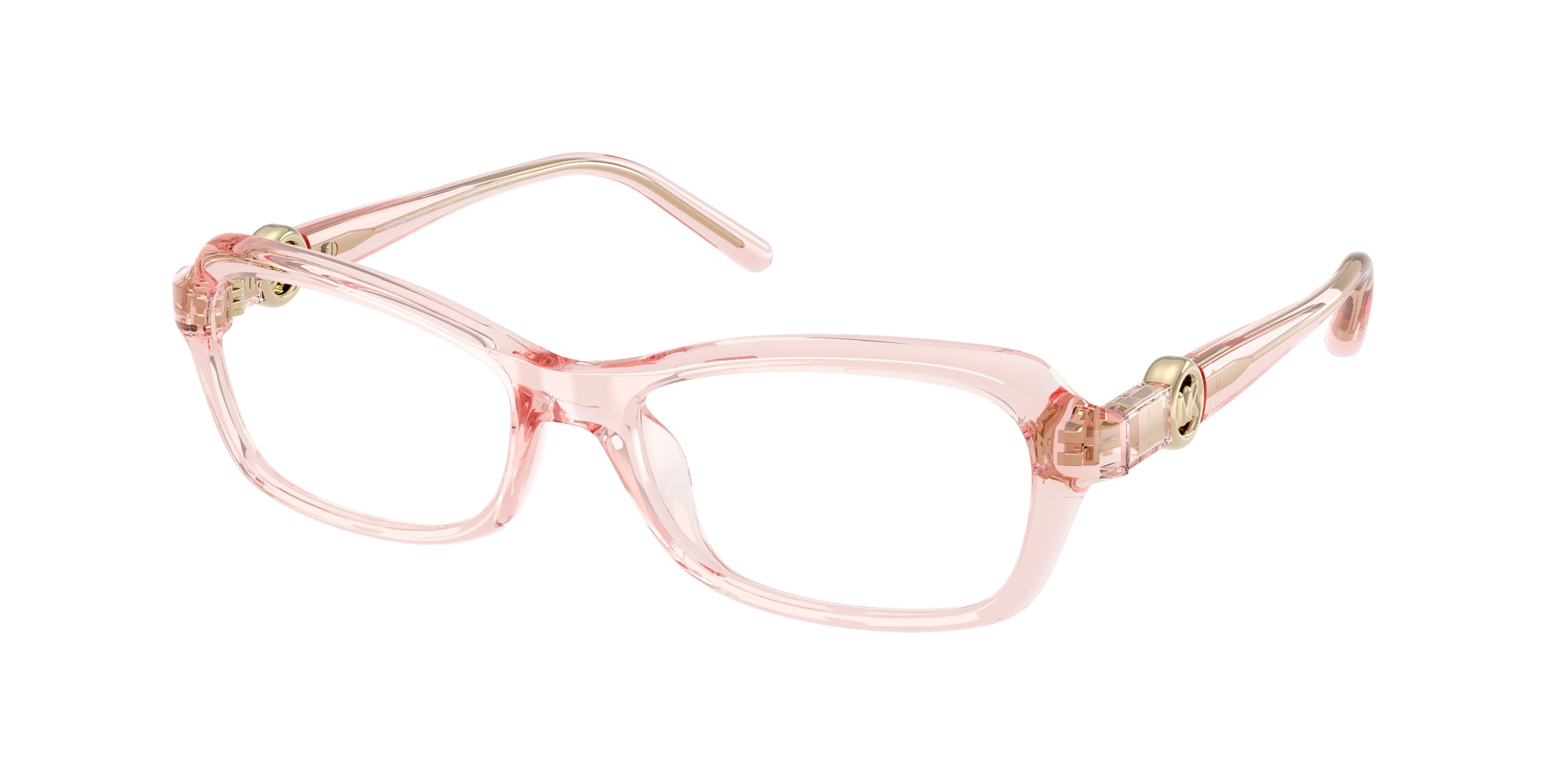 Occhiali da vista Michael Kors Hakone MK 4182U (3901) colore rosa chiaro trasparente forma rotondo lenti lente demo