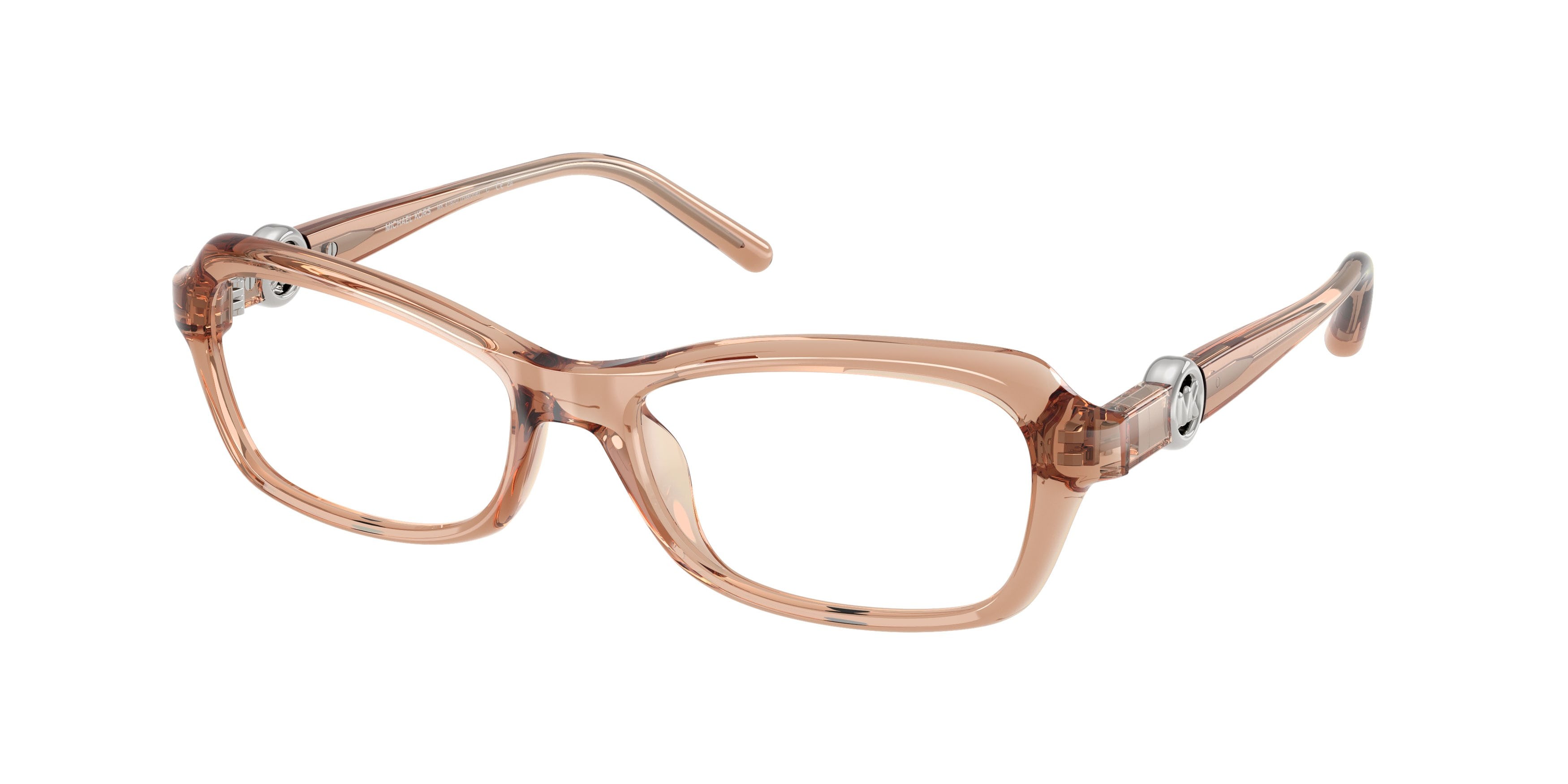 Occhiali da vista Michael Kors Hakone MK 4182U (4051) colore marrone chiaro trasparente forma rotondo lenti lente demo