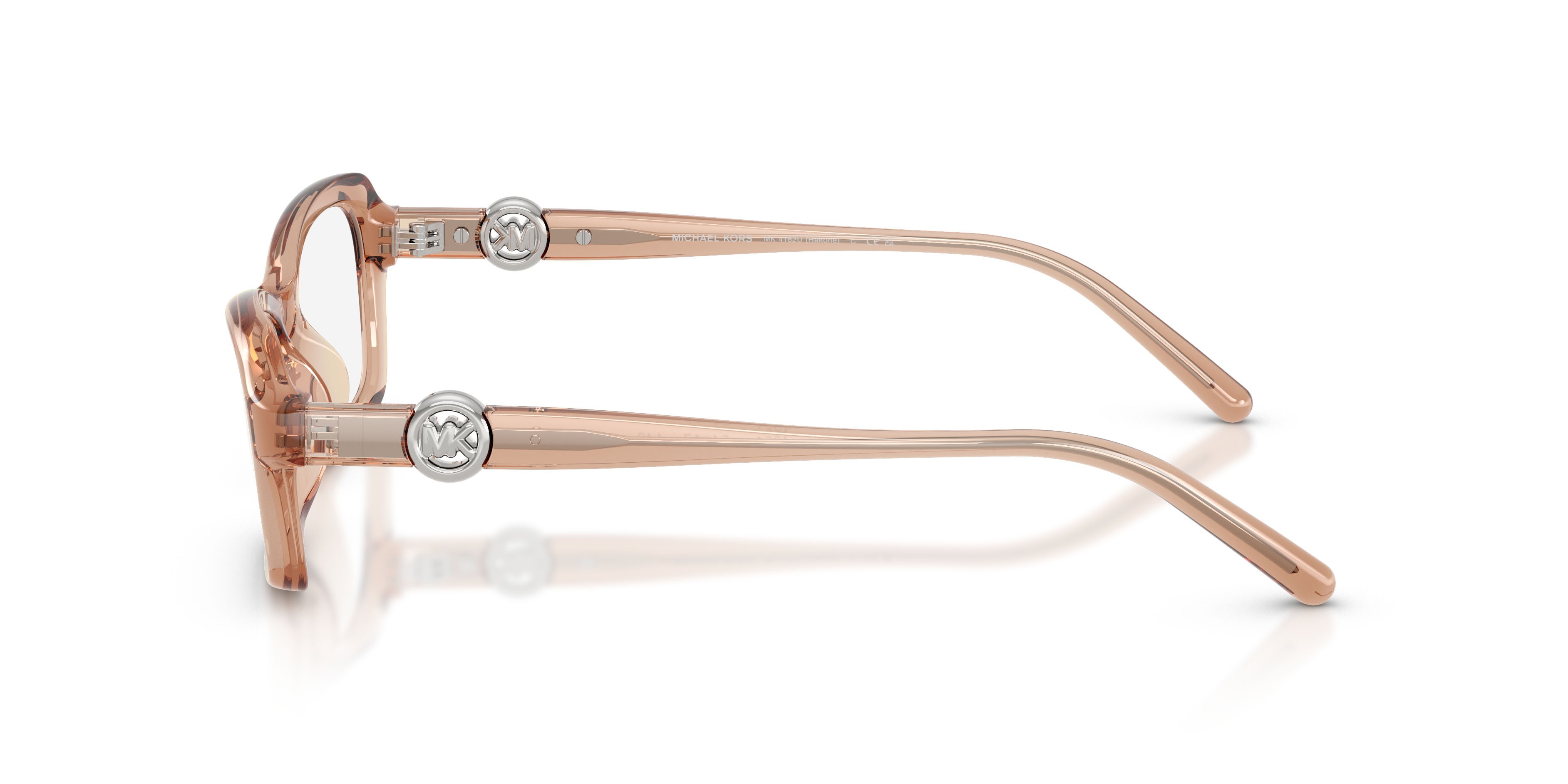 Occhiali da vista Michael Kors Hakone MK 4182U (4051) colore marrone chiaro trasparente forma rotondo lenti lente demo