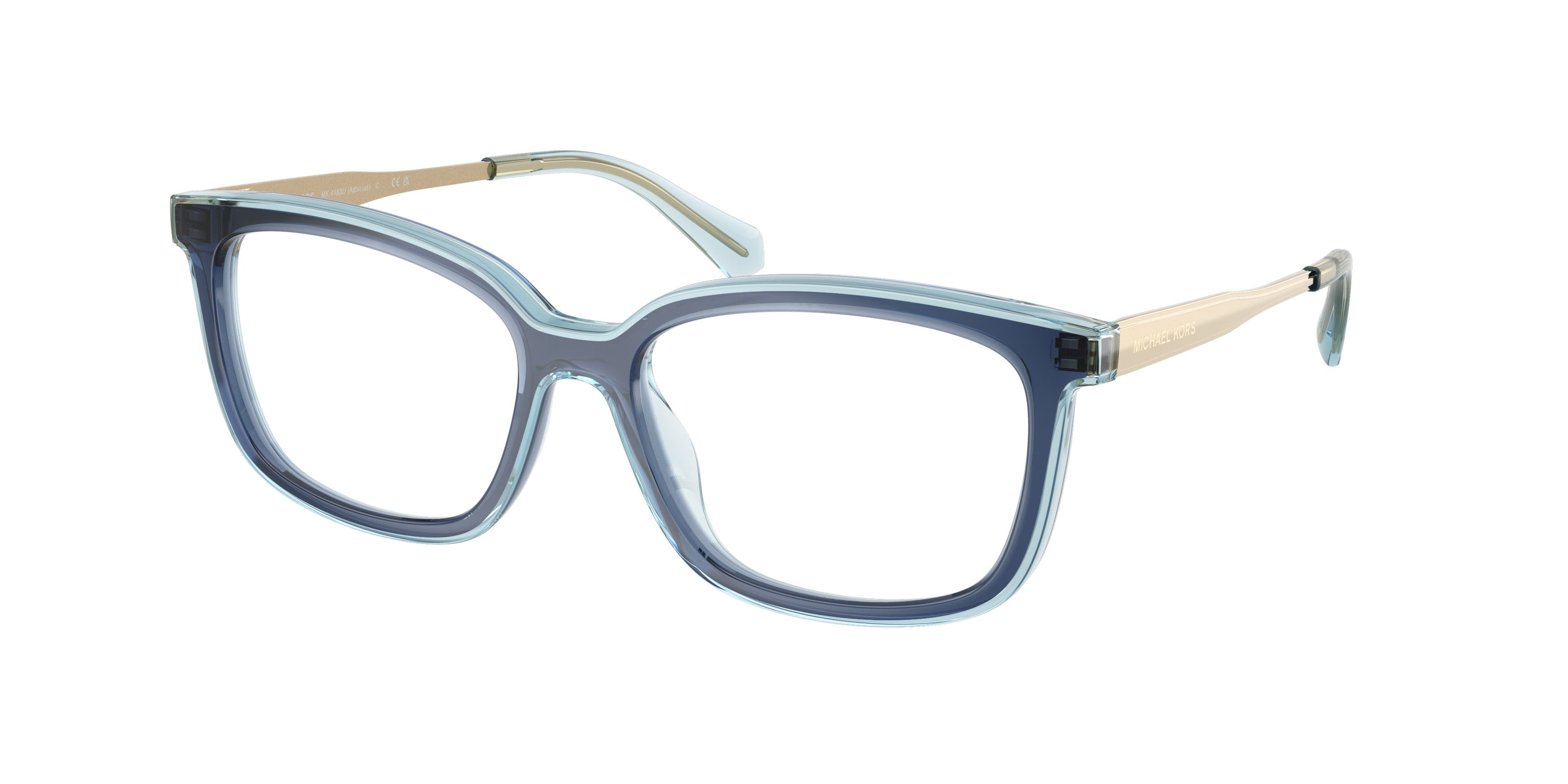 Occhiali da vista Michael Kors Asturias MK 4183U (4031) colore blu navy forma quadrato lenti lente demo