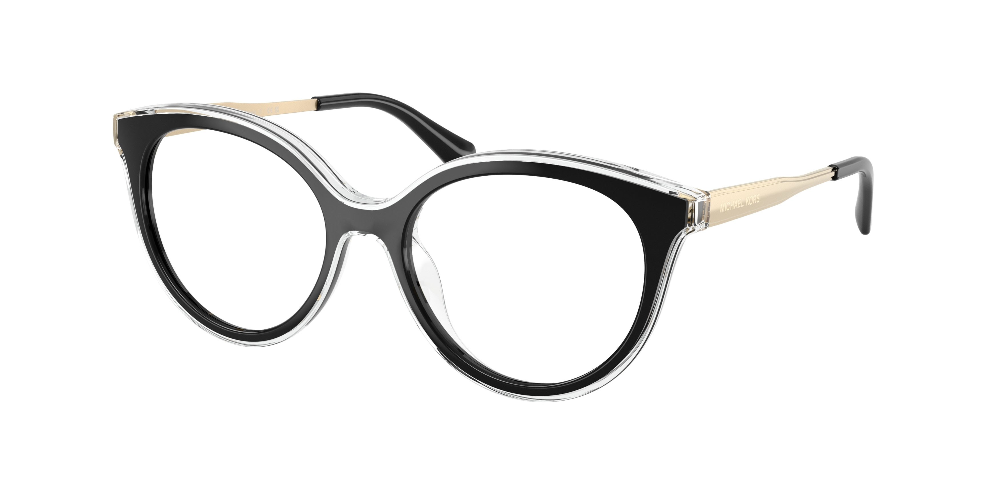 Occhiali da vista Michael Kors Sitges MK 4184U (3005) colore nero forma rotondo lenti lente demo