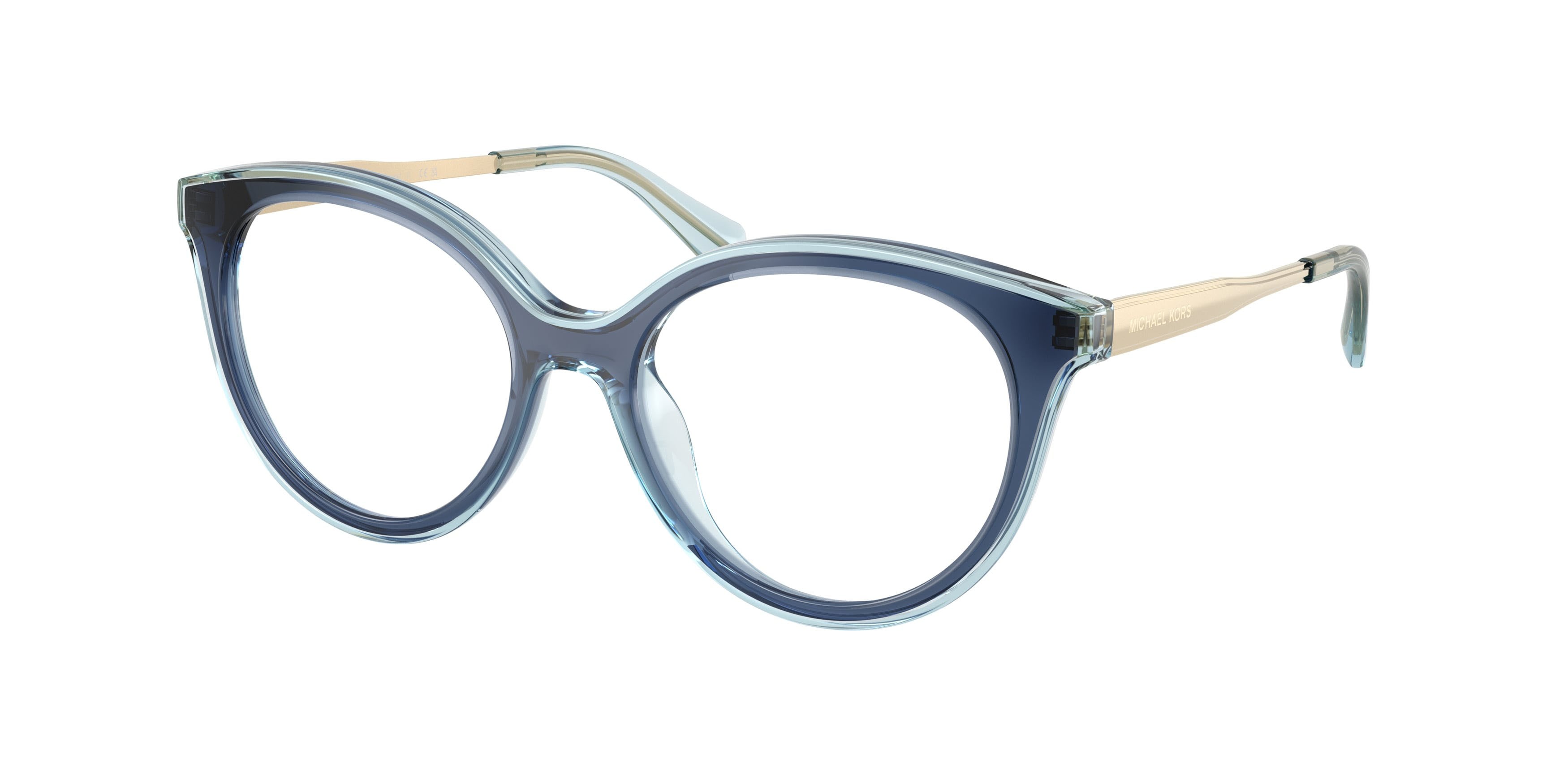 Occhiali da vista Michael Kors Sitges MK 4184U (4031) colore blu navy forma rotondo lenti lente demo