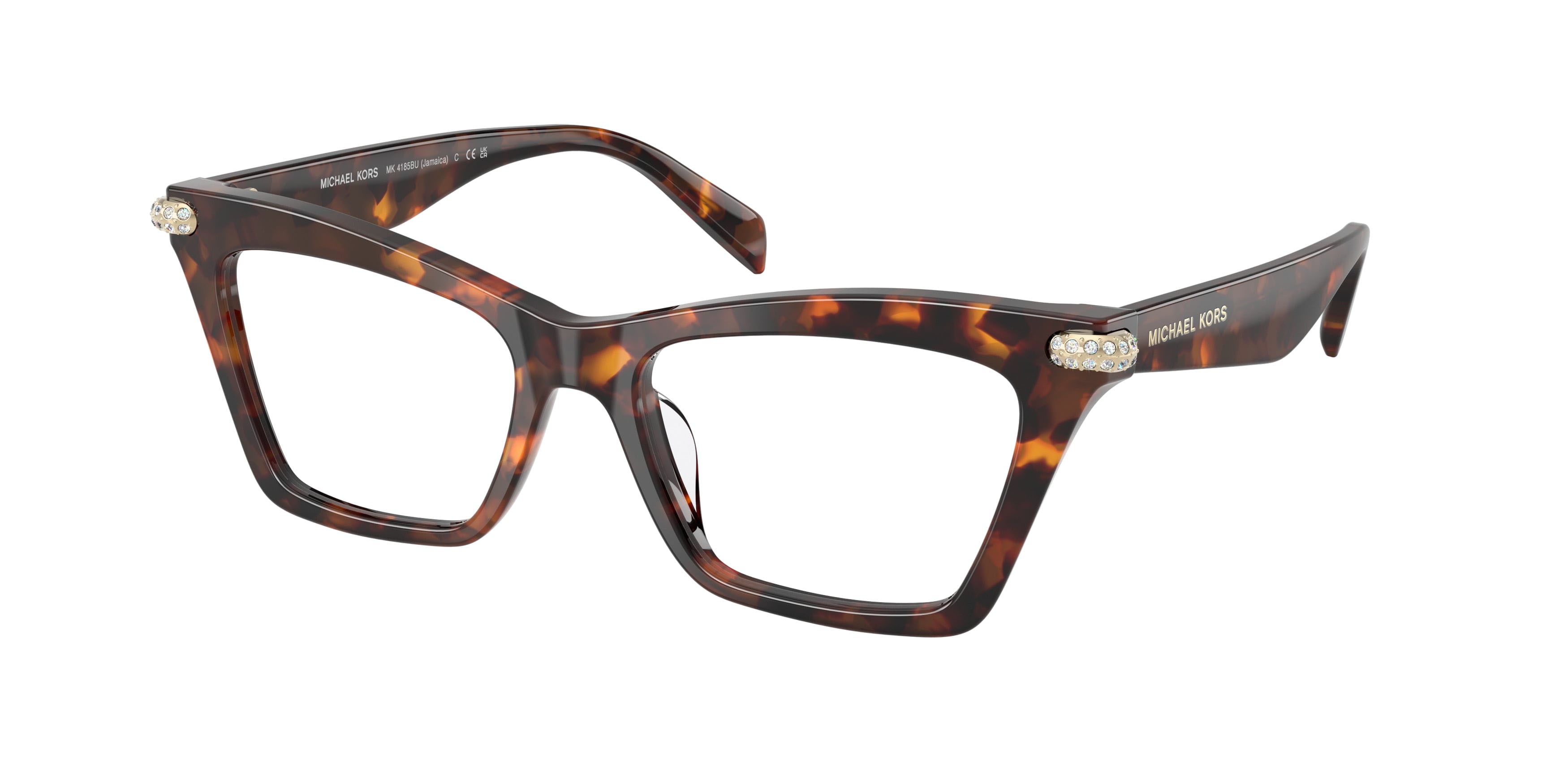 Occhiali da vista Michael Kors Jamaica MK 4185BU (4031) colore luggage tortoise forma cat eye lenti lente demo