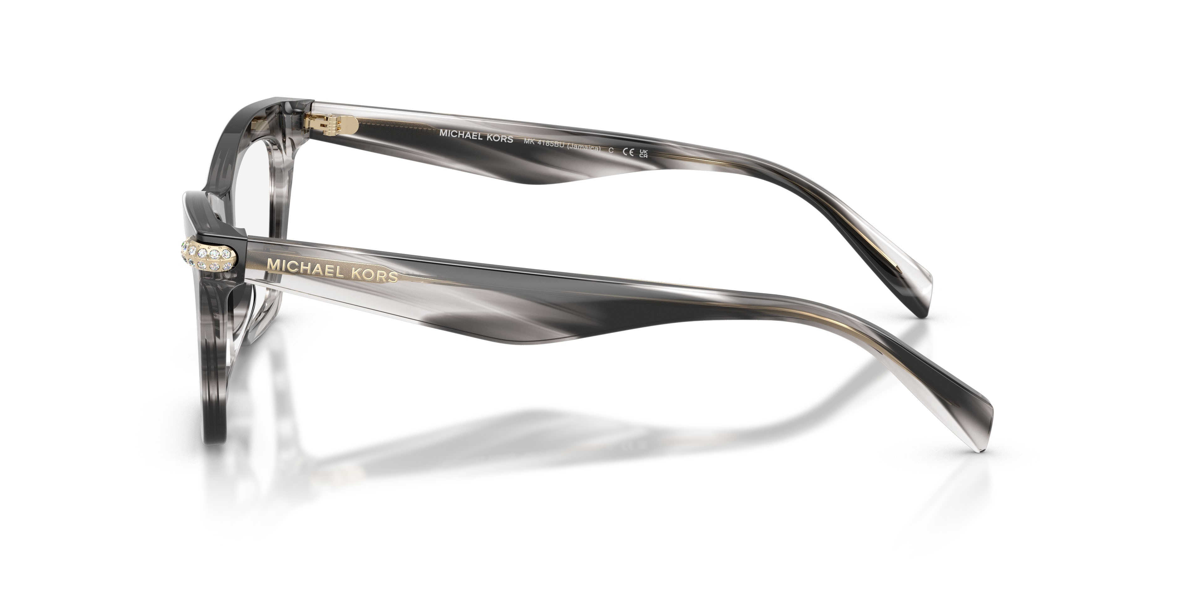 Occhiali da vista Michael Kors Jamaica MK 4185BU (4034) colore corno nero forma cat eye lenti lente demo