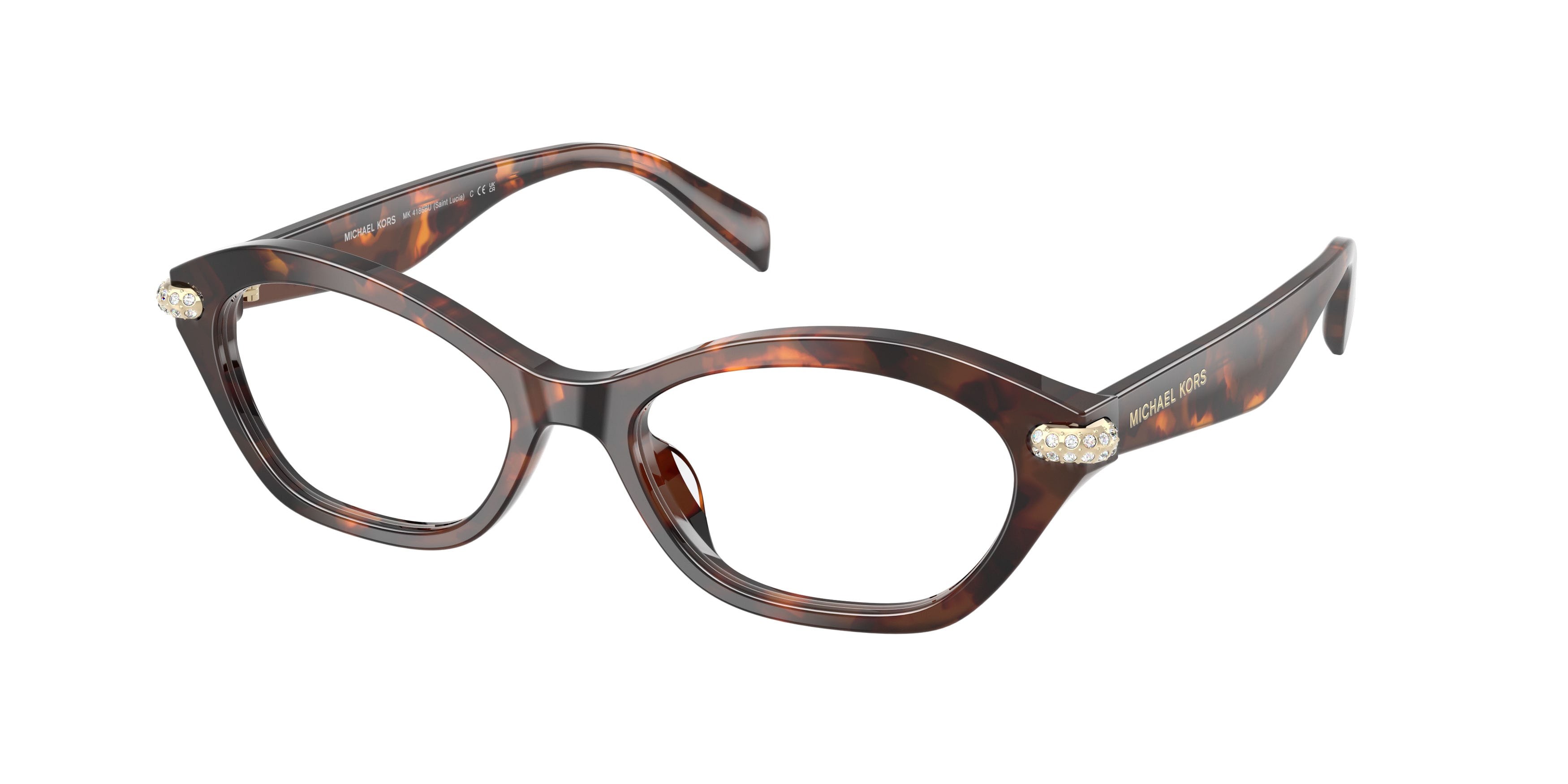 Occhiali da vista Michael Kors Saint Lucia MK 4186BU (4031) colore luggage tortoise forma ovale lenti lente demo
