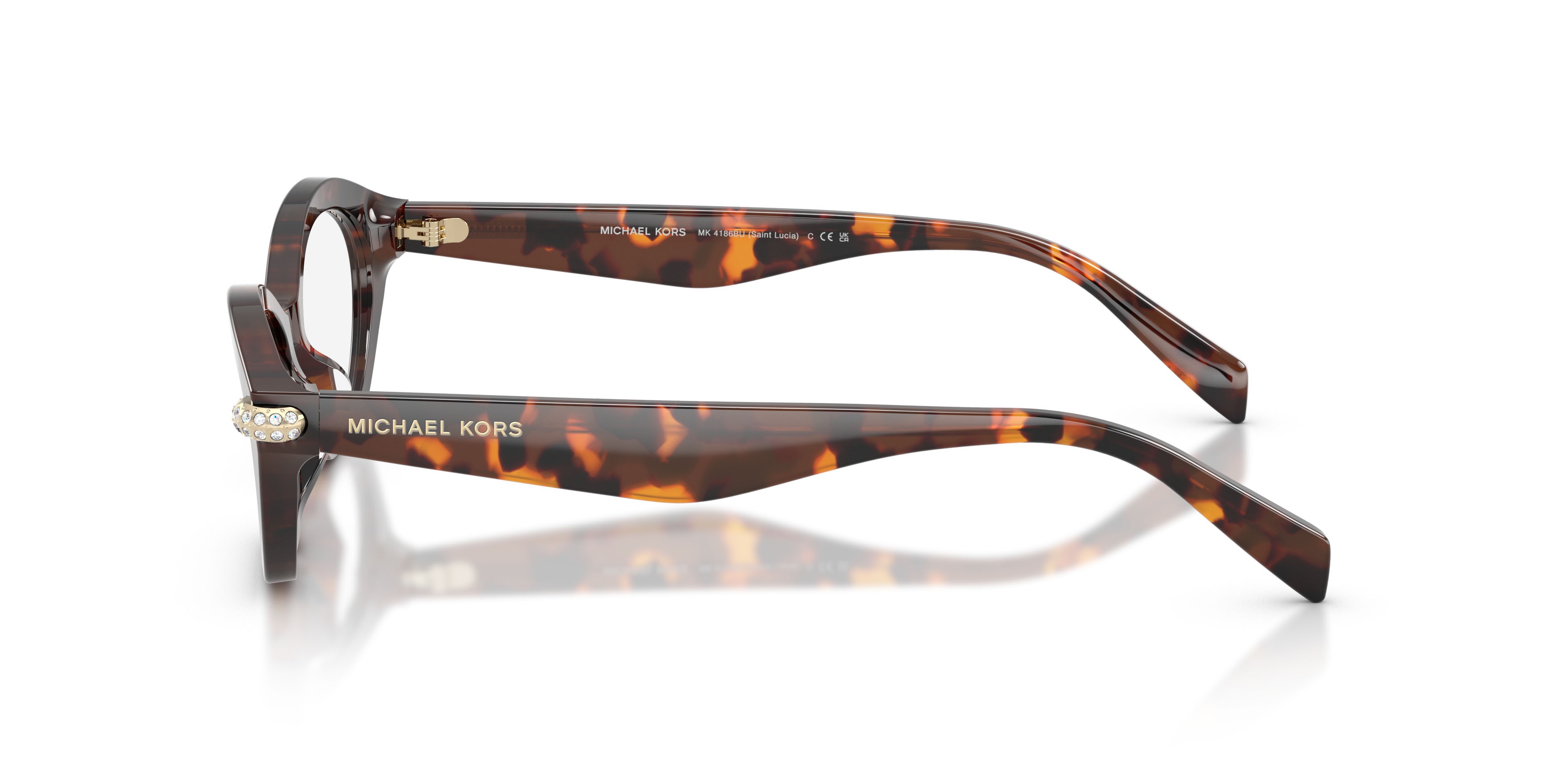 Occhiali da vista Michael Kors Saint Lucia MK 4186BU (4031) colore luggage tortoise forma ovale lenti lente demo