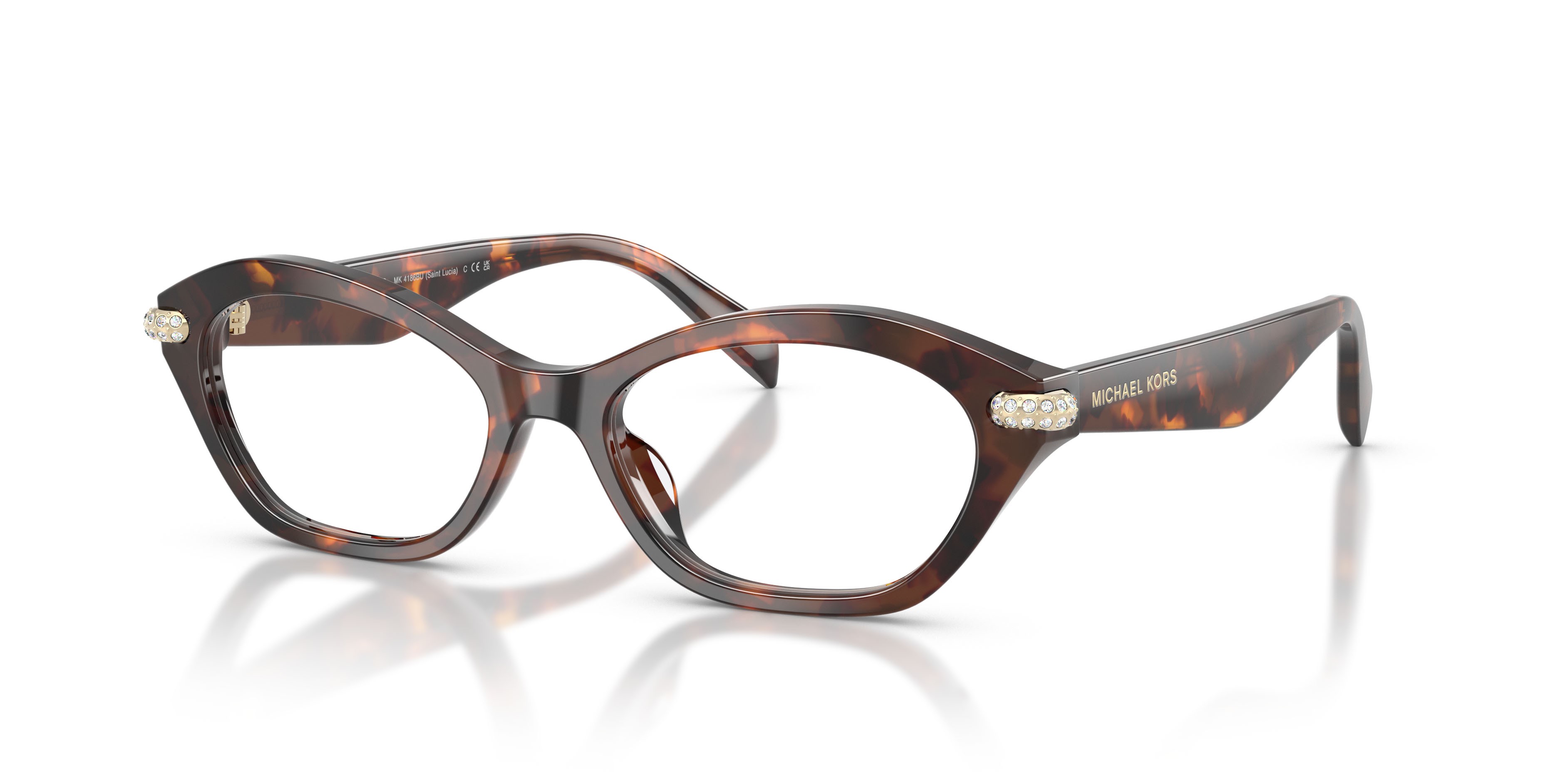 Occhiali da vista Michael Kors Saint Lucia MK 4186BU (4031) colore luggage tortoise forma ovale lenti lente demo