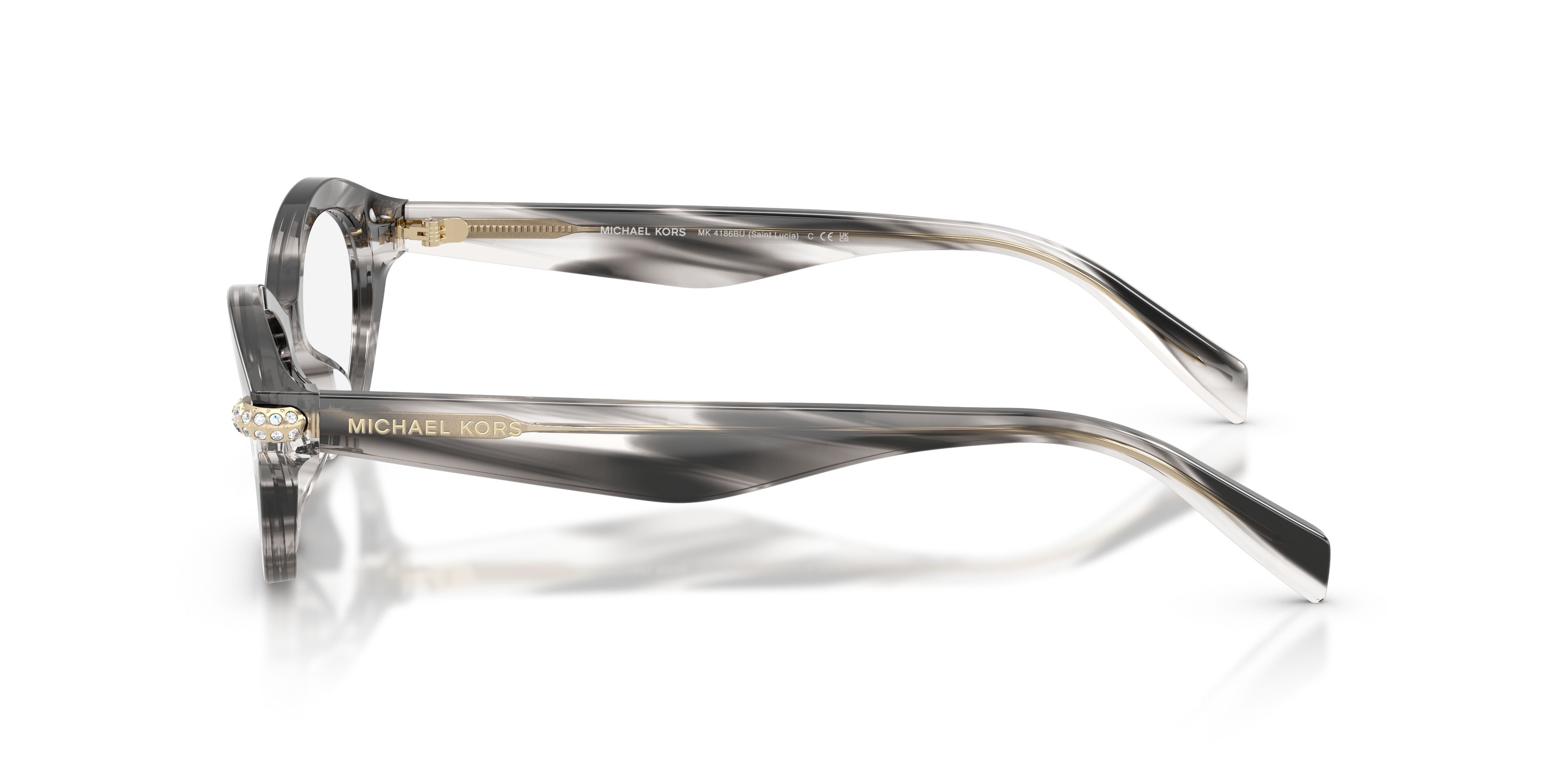 Occhiali da vista Michael Kors Saint Lucia MK 4186BU (4034) colore corno nero forma ovale lenti lente demo