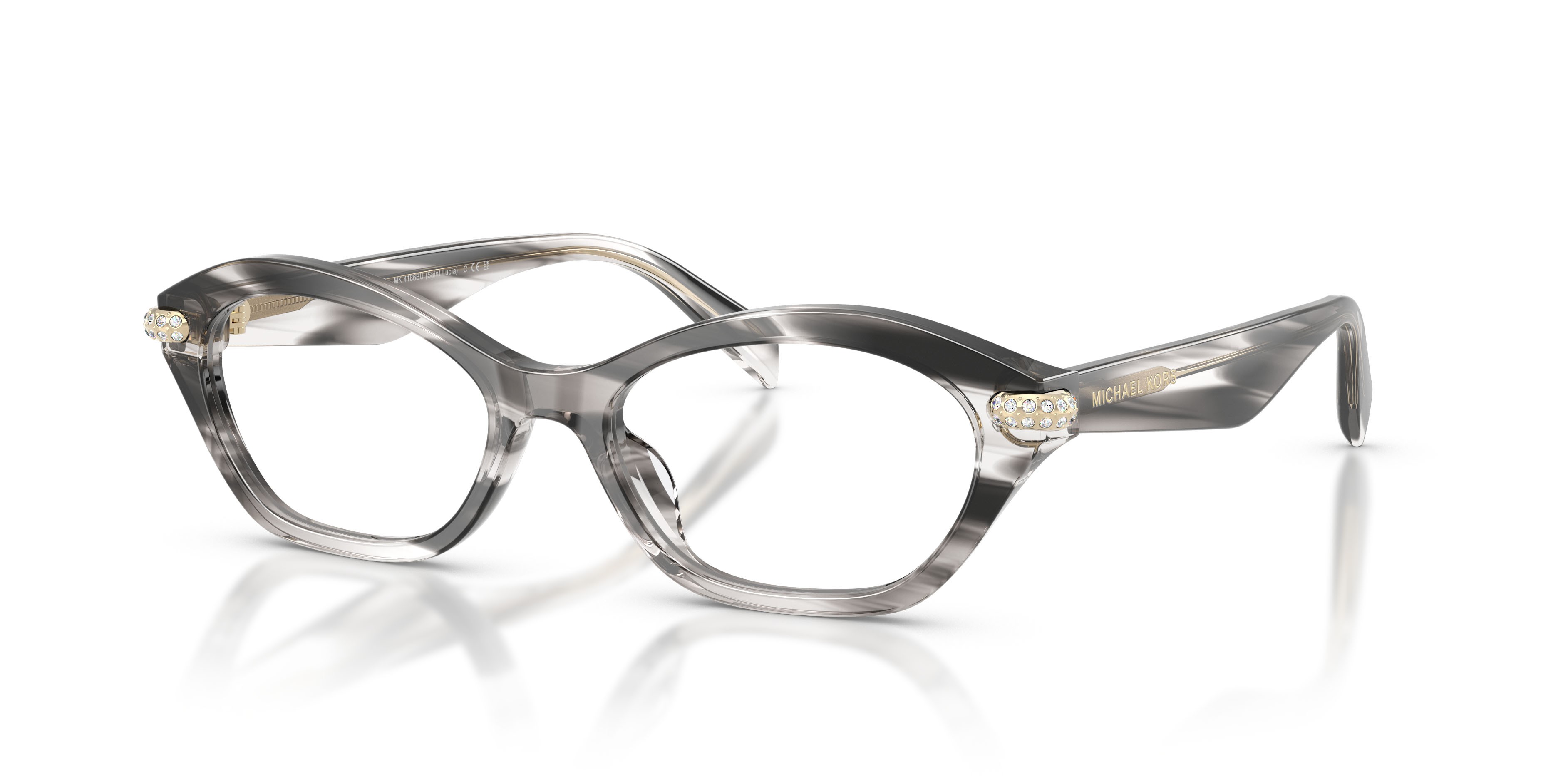 Occhiali da vista Michael Kors Saint Lucia MK 4186BU (4034) colore corno nero forma ovale lenti lente demo