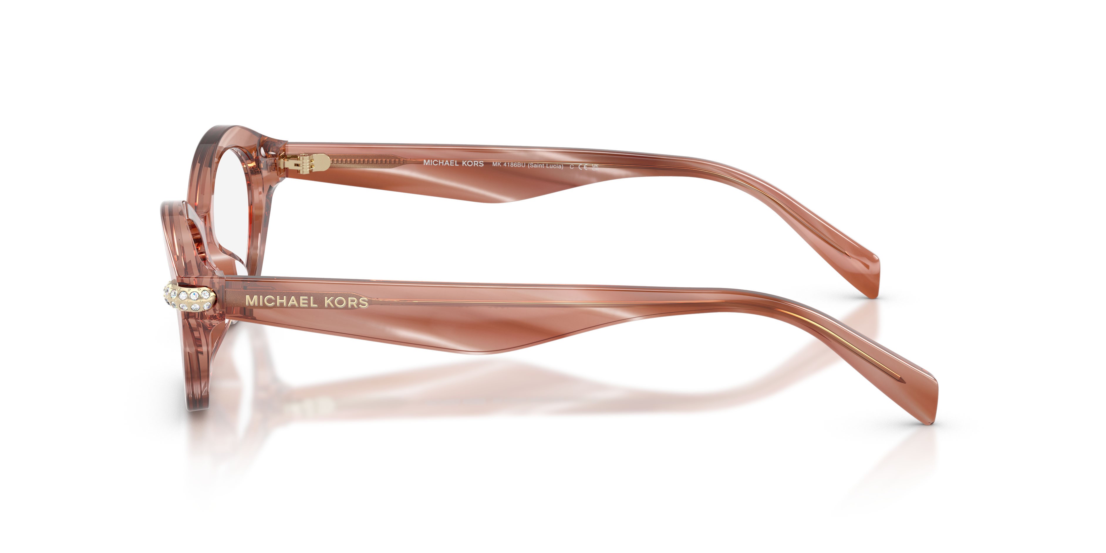 Occhiali da vista Michael Kors Saint Lucia MK 4186BU (4056) colore rosa effetto corno forma ovale lenti lente demo