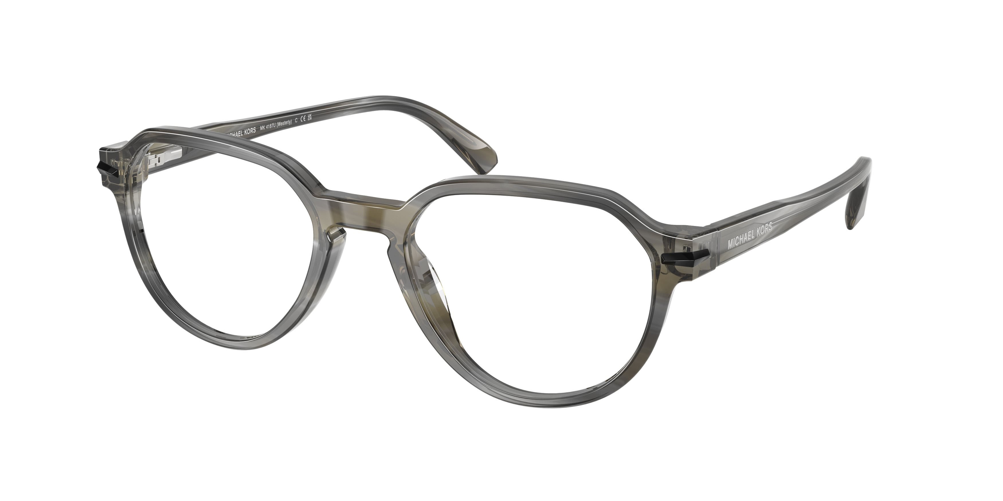 Occhiali da vista Michael Kors Westerly MK 4187U (4047) colore charcoal horn forma rotondo lenti lente demo