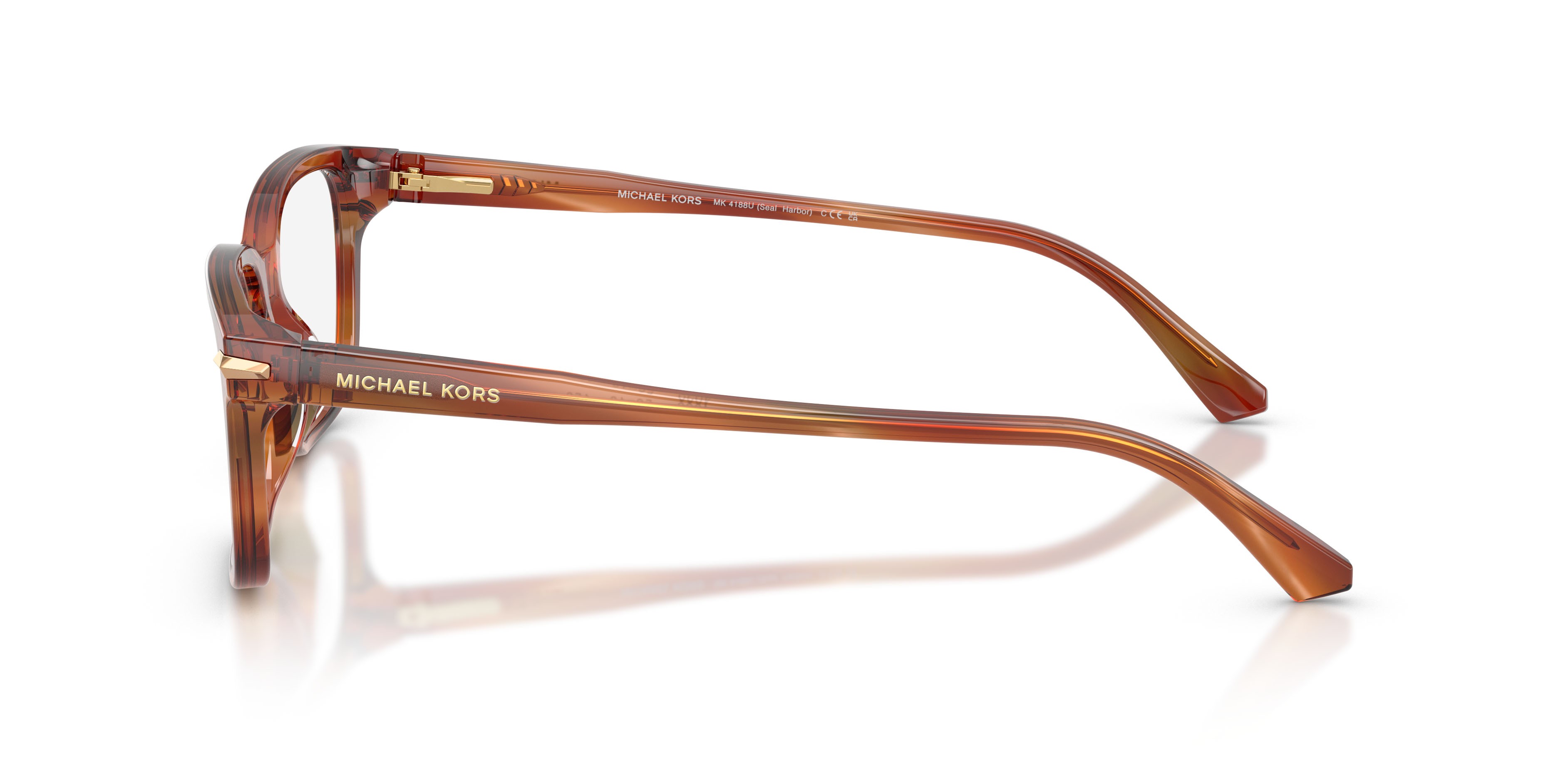 Occhiali da vista Michael Kors Seal Harbor MK 4188U (4039) colore marrone effetto corno forma quadrato lenti lente demo