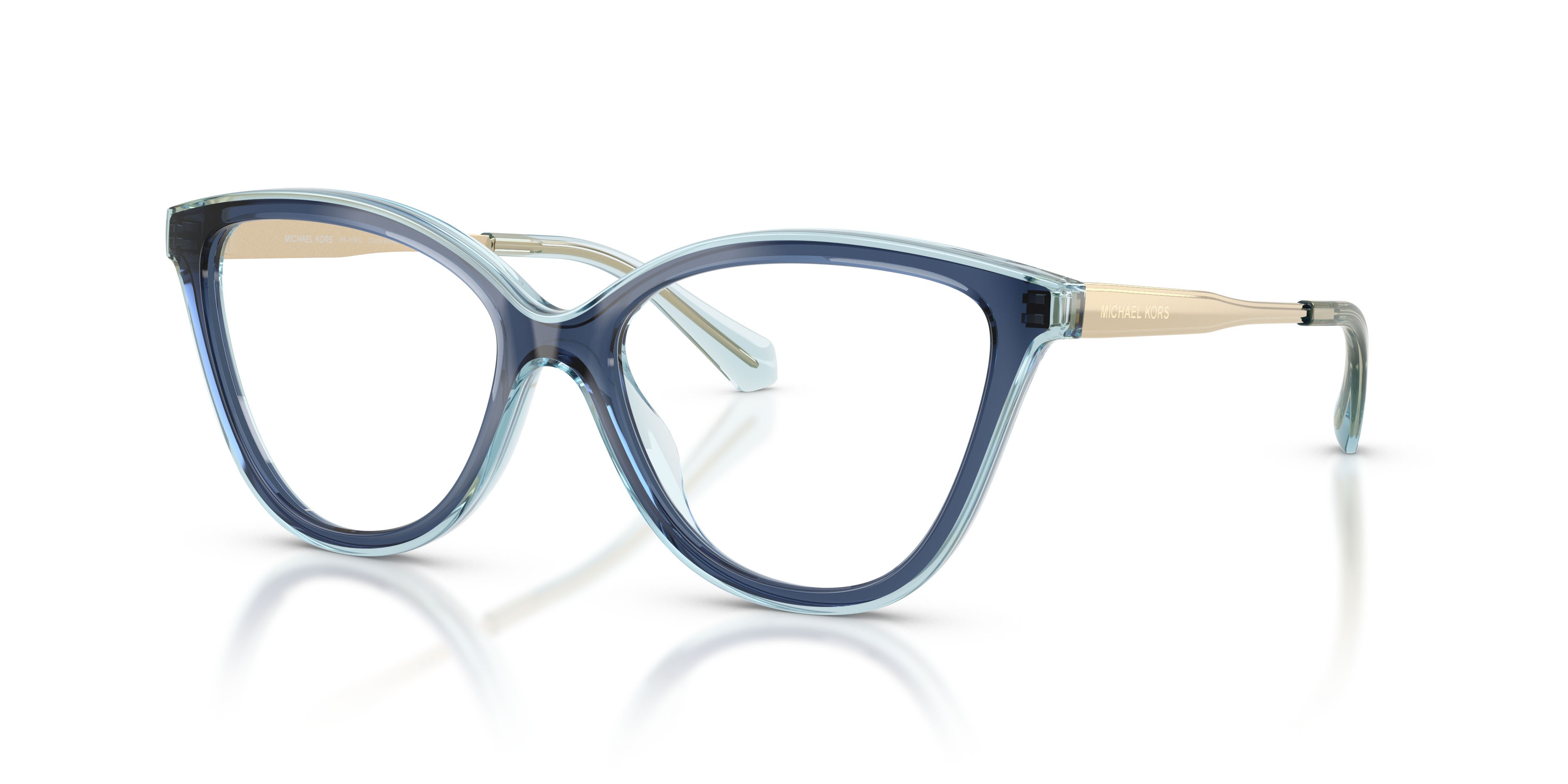 Occhiali da vista Michael Kors Costa Brava MK 4190U (4031) colore blu navy forma cat eye lenti lente demo