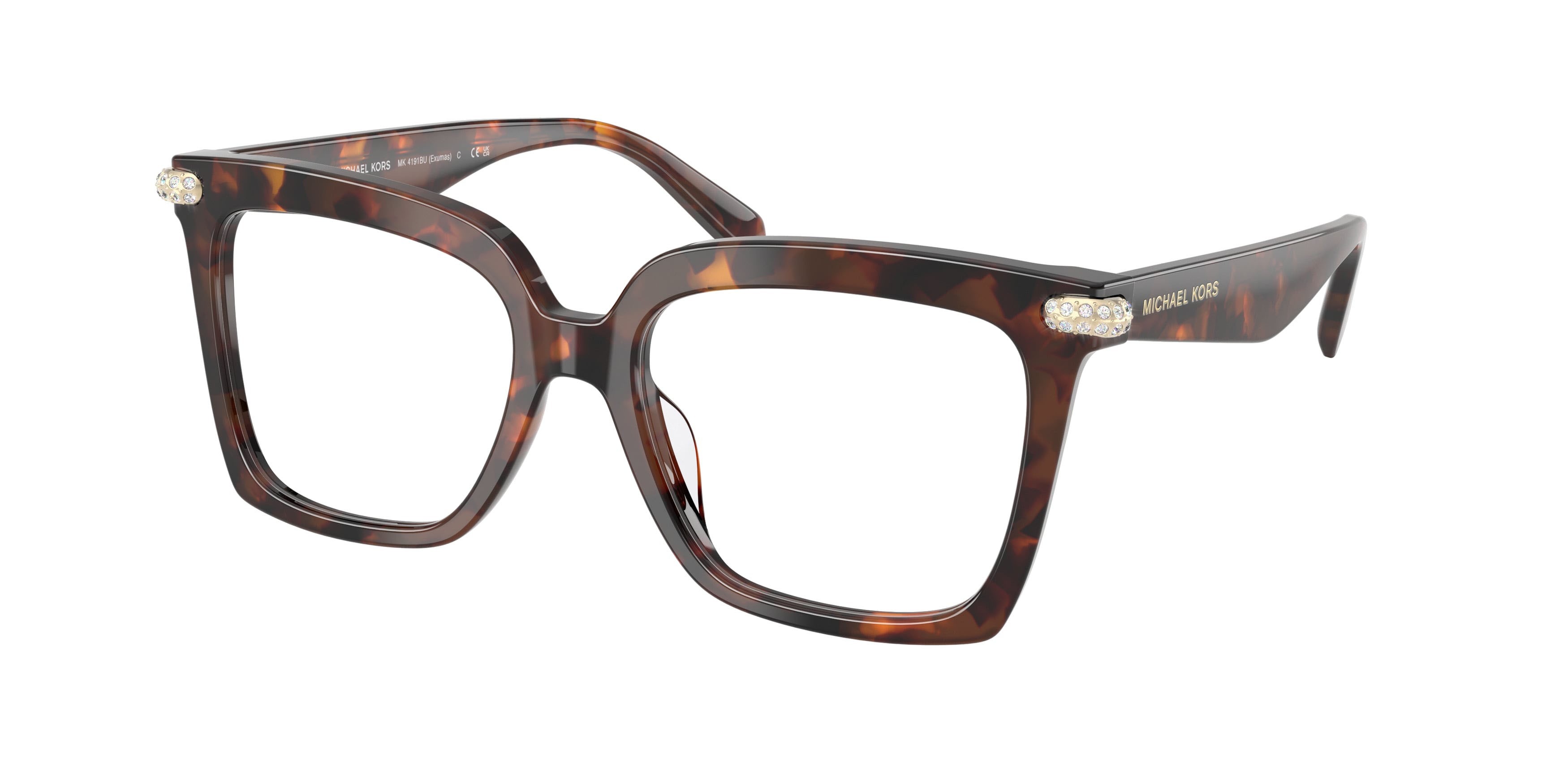 Occhiali da vista Michael Kors Exumas MK 4191BU (4031) colore luggage tortoise forma quadrato lenti lente demo